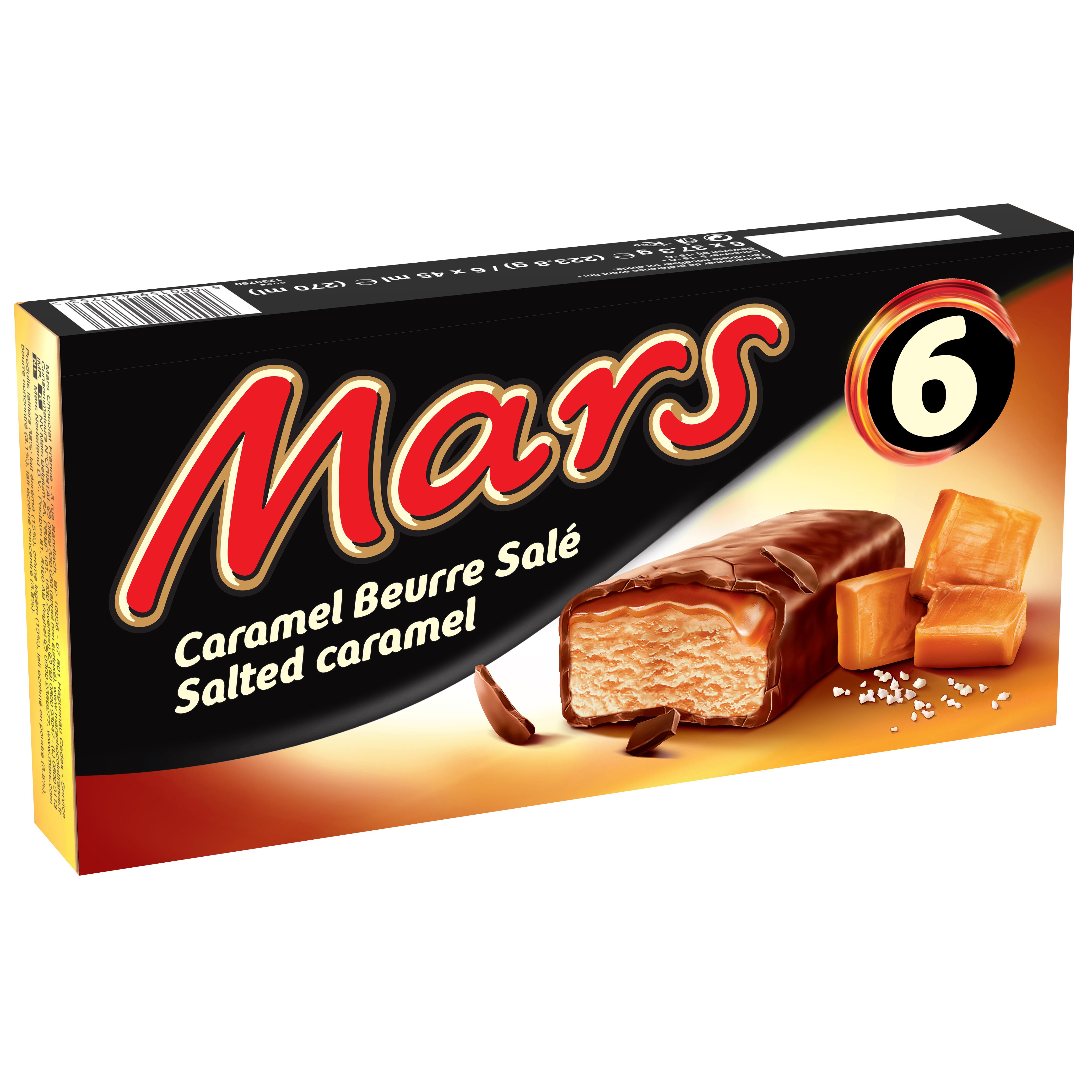 Voir la diapositive 2 : MARS Barre glacée au caramel et beurre salé 6 pièces 223,8g