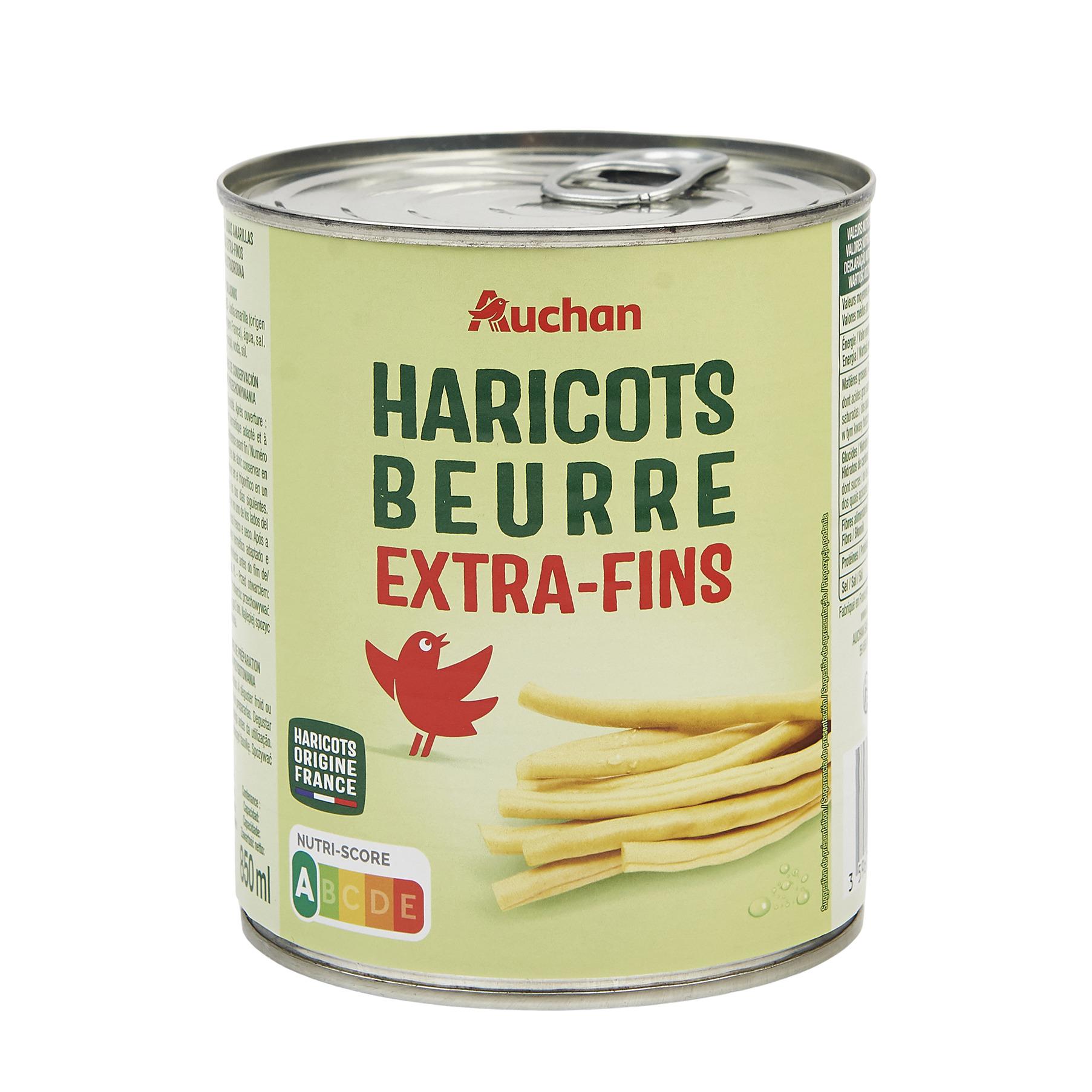Voir la diapositive 4 : AUCHAN Haricots beurre extra fins 440g