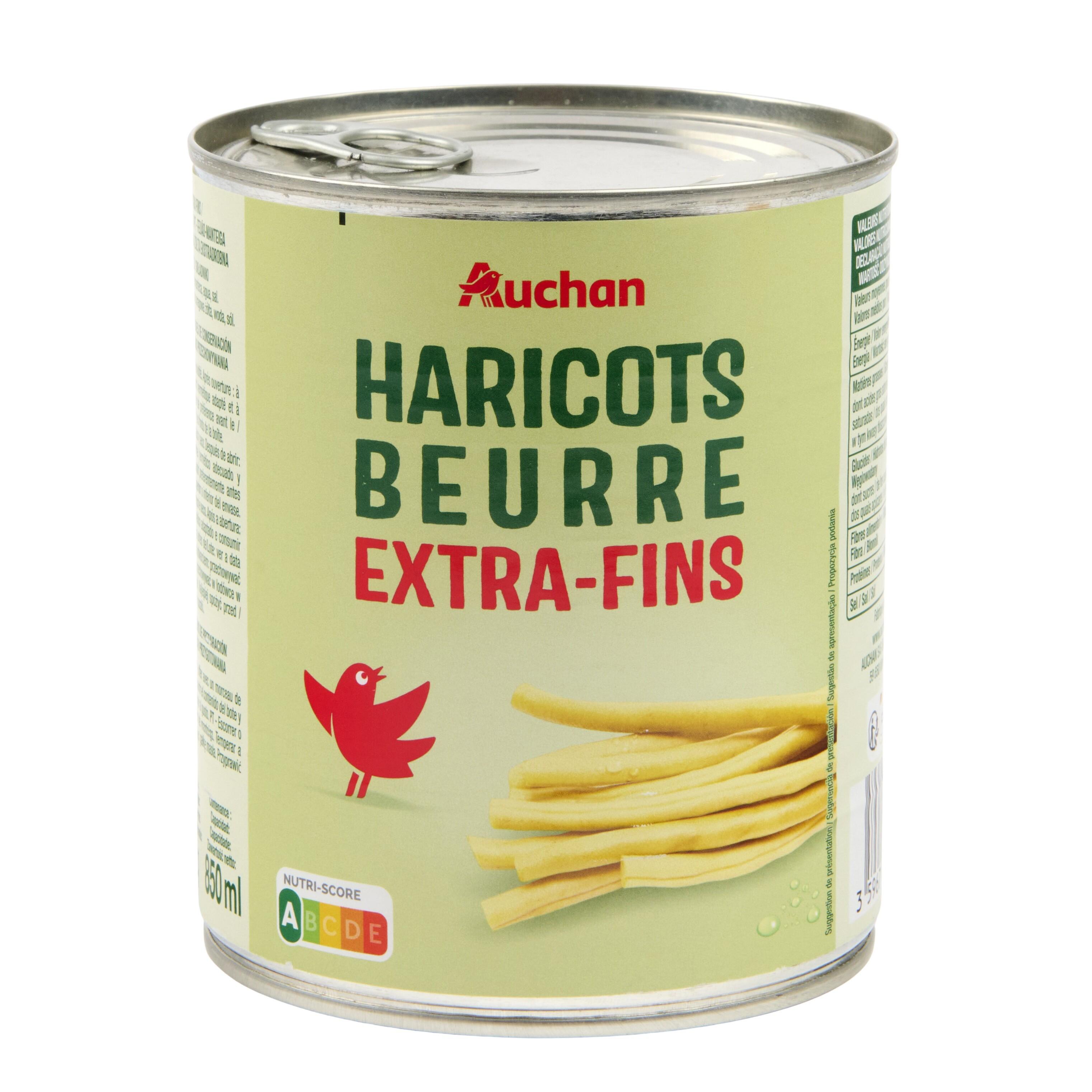 Voir la diapositive 5 : AUCHAN Haricots beurre extra fins 440g