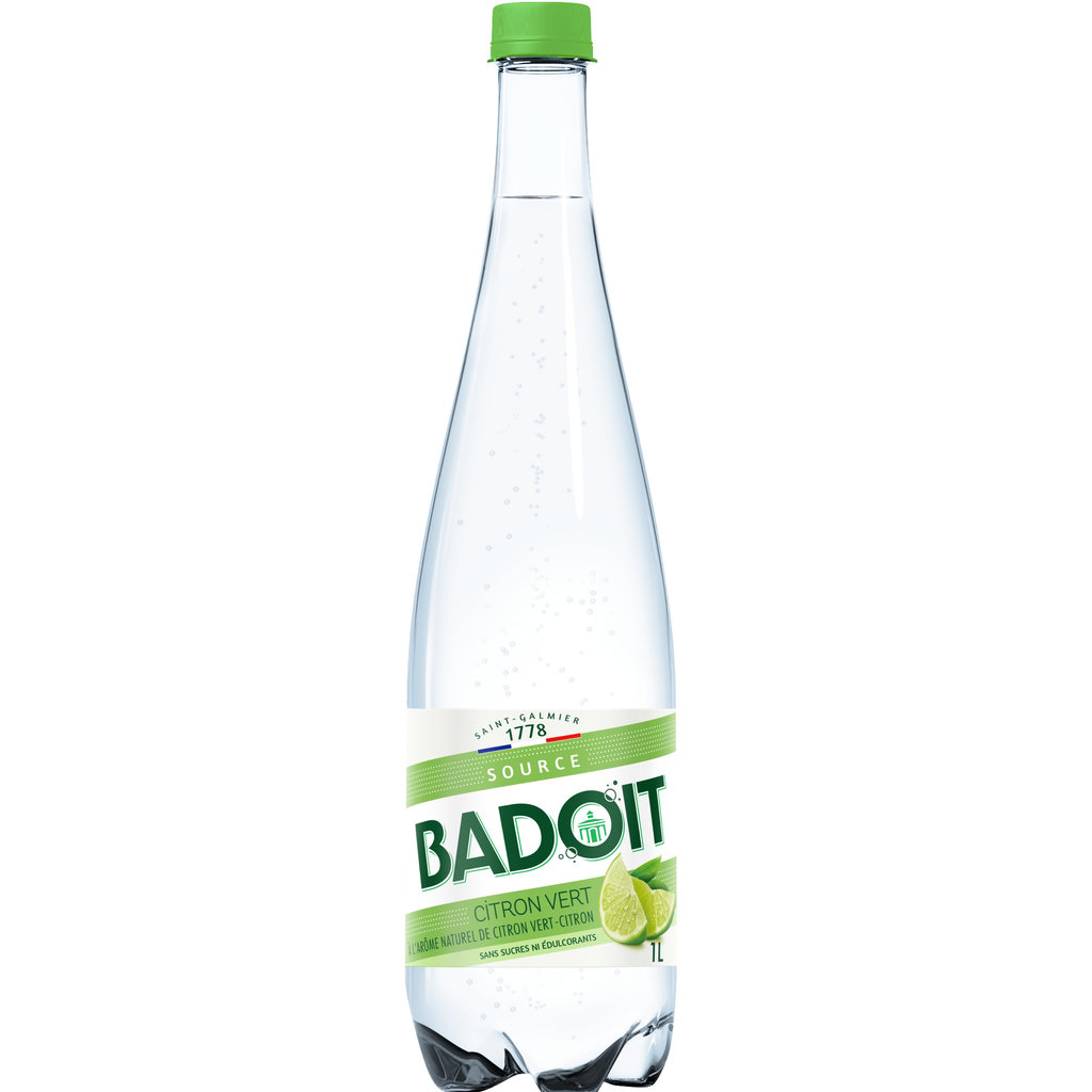 BADOIT Eau gazeuse aromatisée citron vert sans sucres 1l