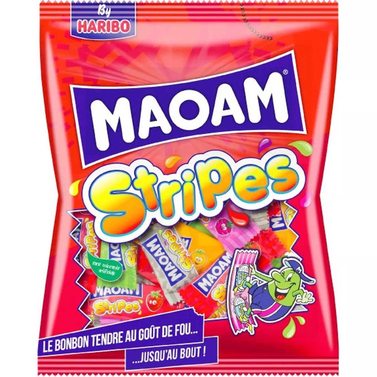 MAOMAM Stripes bonbons fruités en sachets individuels 250g