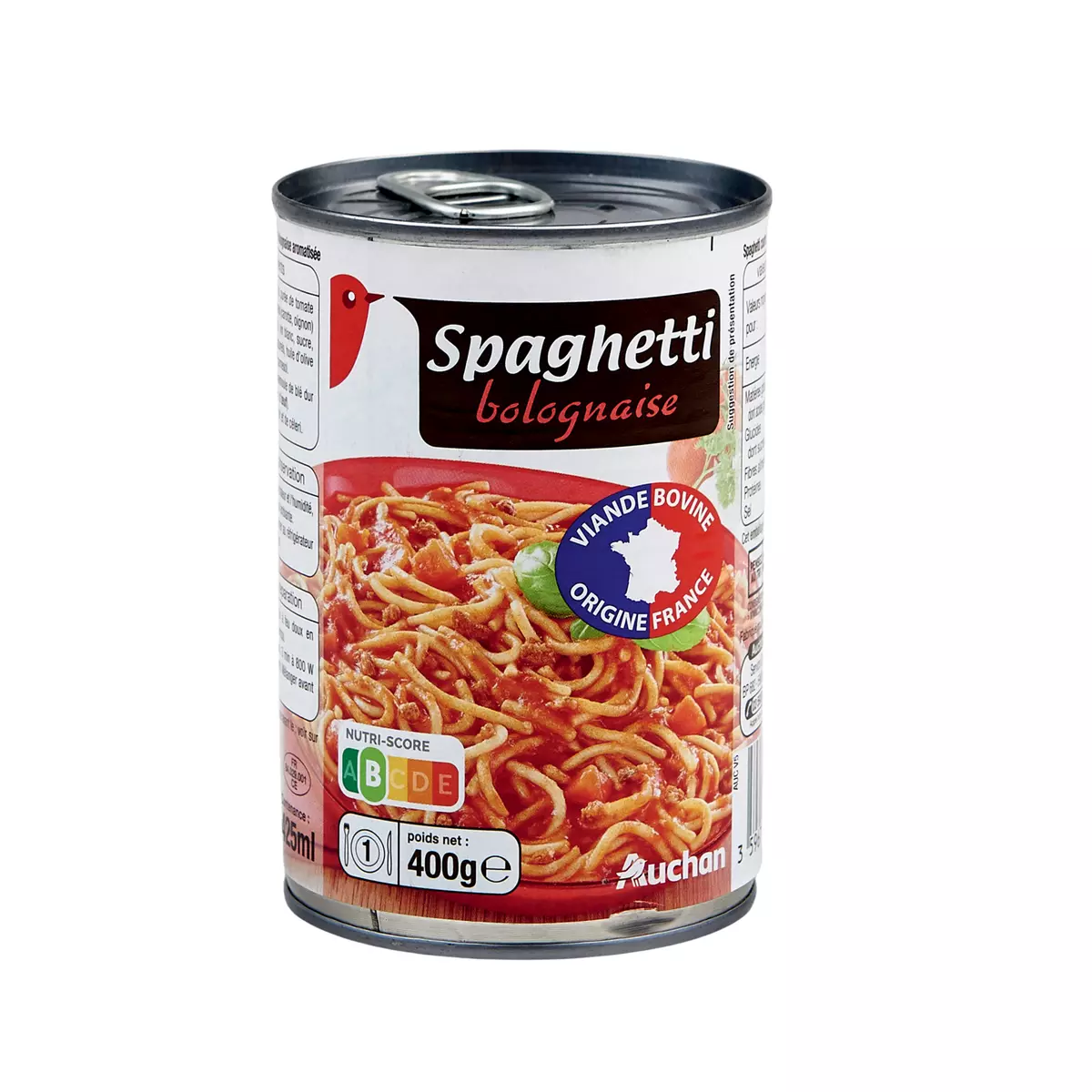 AUCHAN Spaghetti bolognaise 1 personne 400g