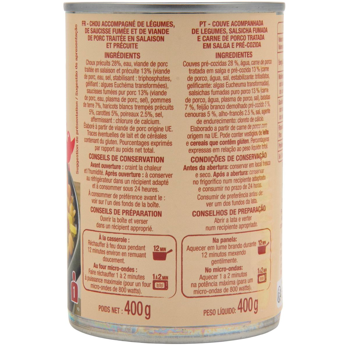 AUCHAN Potée aux choux 1 personne 400g