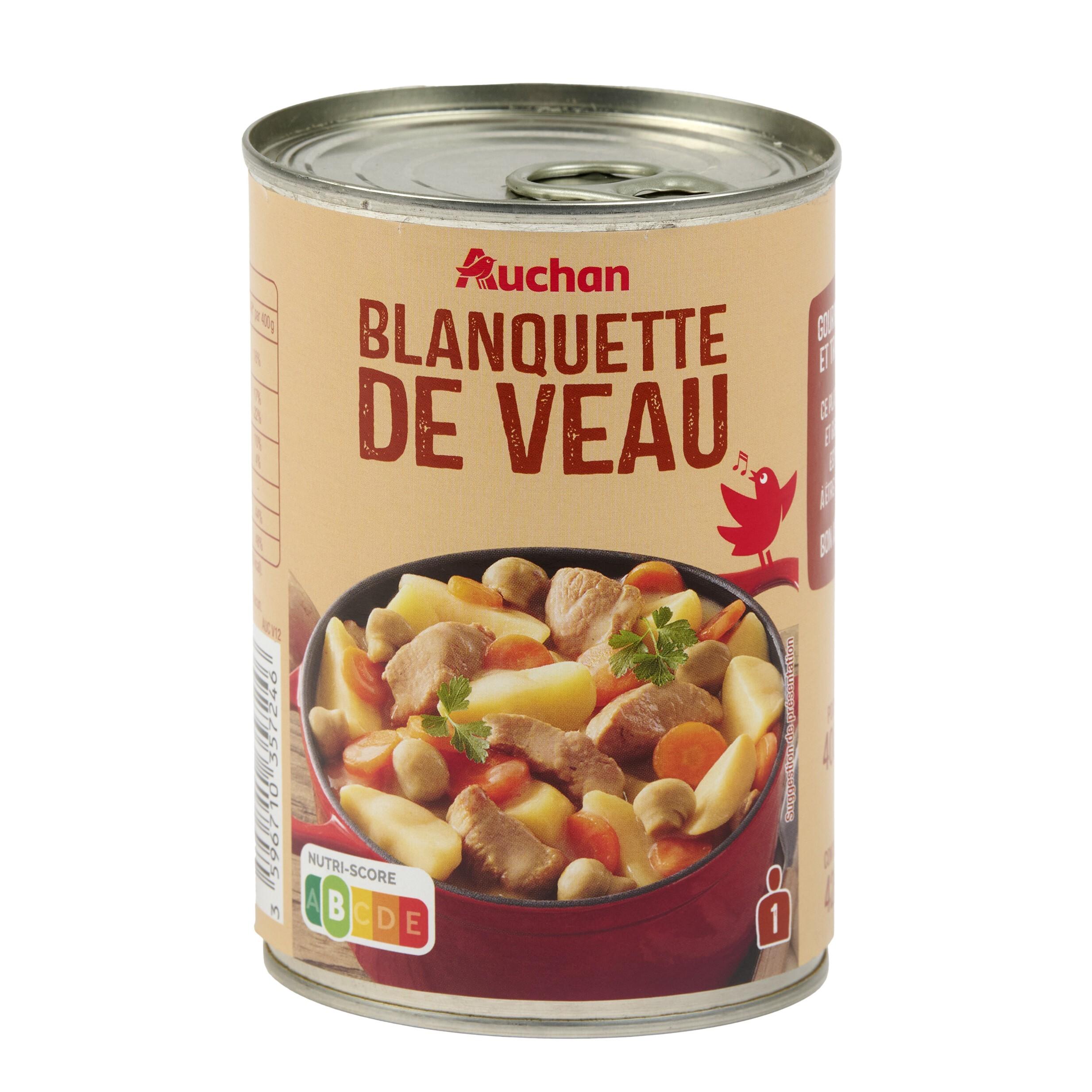 Voir la diapositive 3 : AUCHAN Blanquette de veau 1 portion 400g