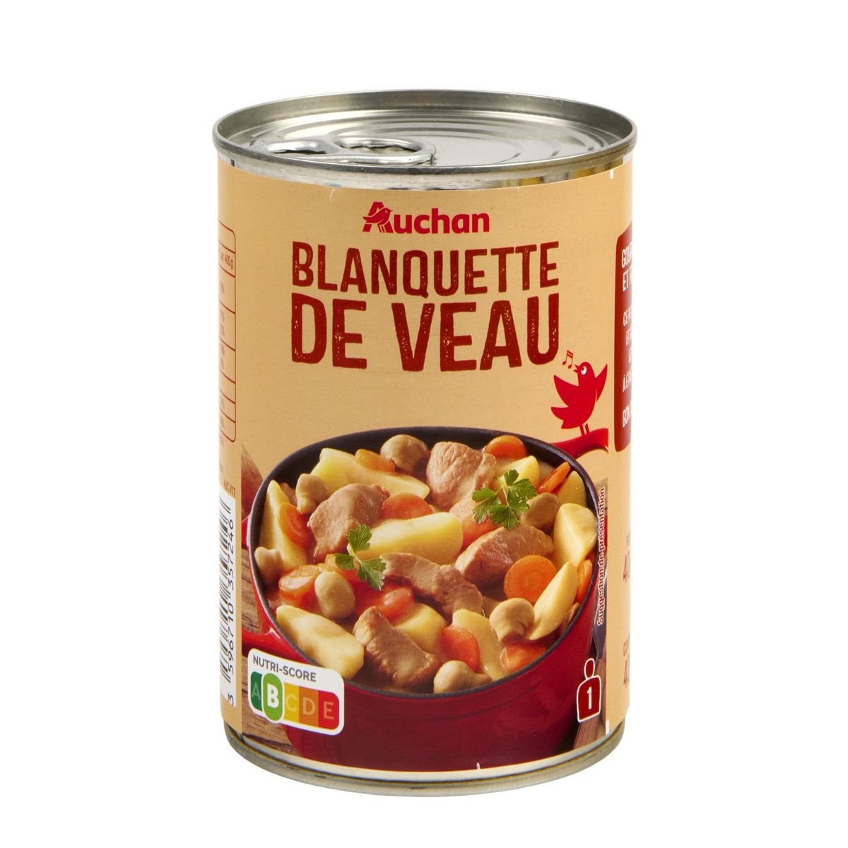 AUCHAN Blanquette de veau 1 portion 400g