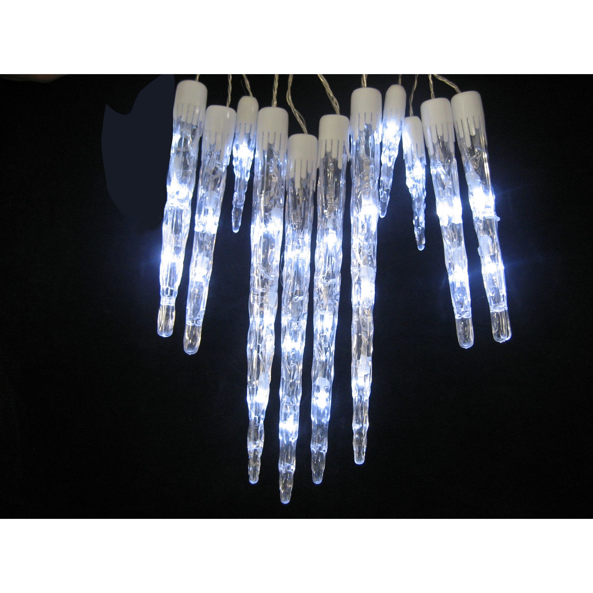 Voir la diapositive 2 : ACTUEL Guirlande Extérieure 54 LED Blanc Froid Stalactite
