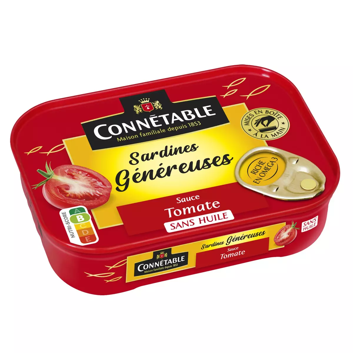 CONNETABLE Sardines généreuses à la sauce tomate sans huile 140g