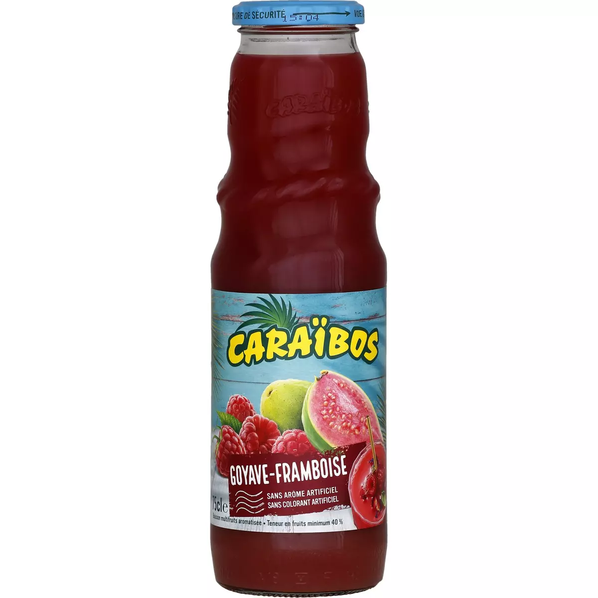 CARAIBOS Cocktail sans alcool goyave et framboise 75cl