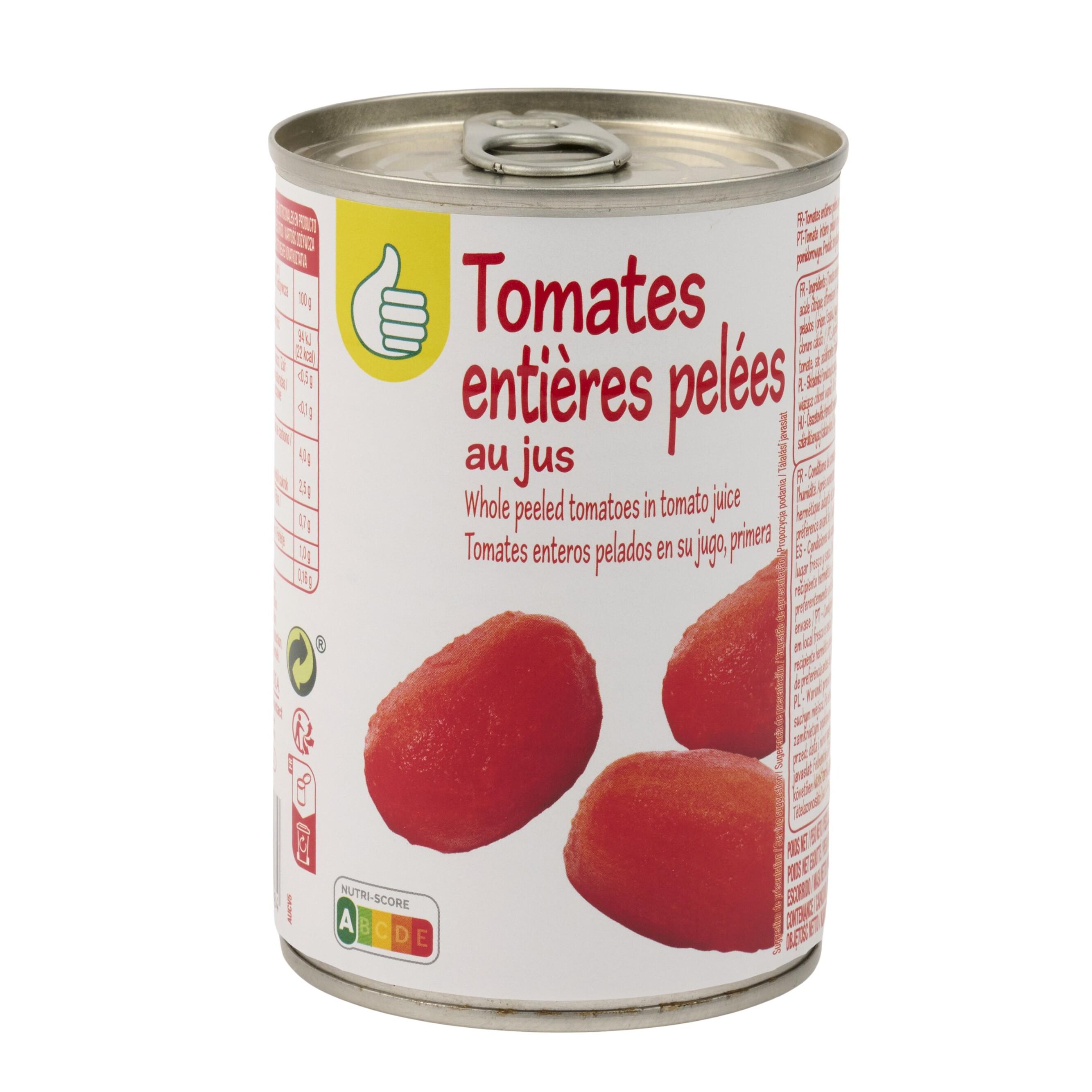 Voir la diapositive 2 : POUCE Tomates entières pelées au jus 238g