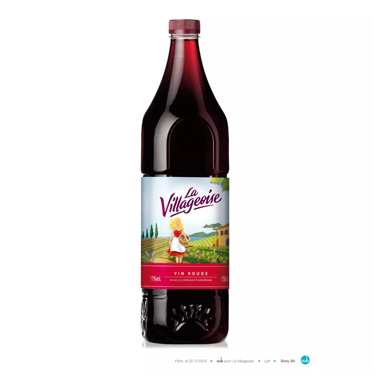 LA VILLAGEOISE Vin de l'Union Européenne La Villageoise rouge 1.5L