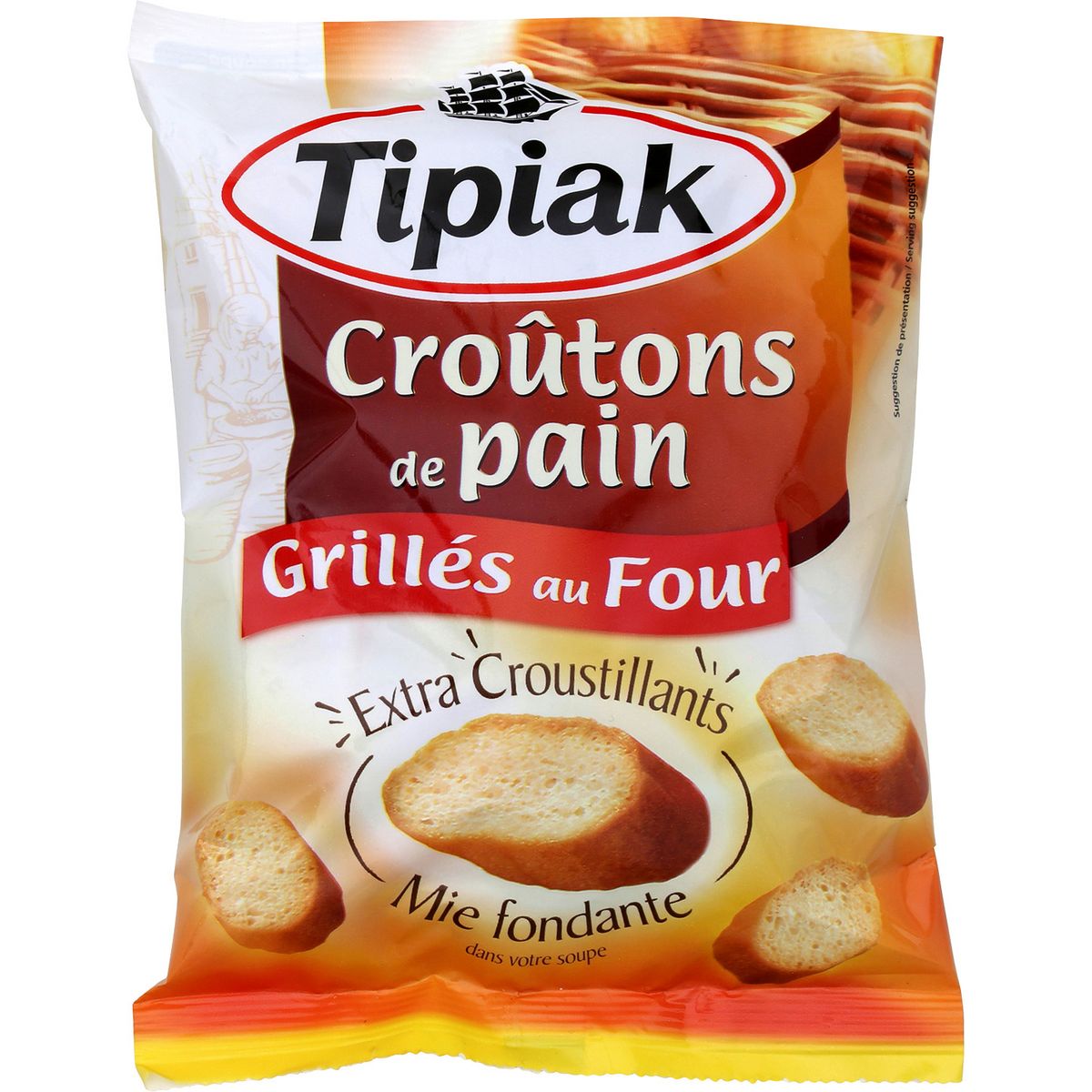 TIPIAK Croûtons de pain grillés au four 80g