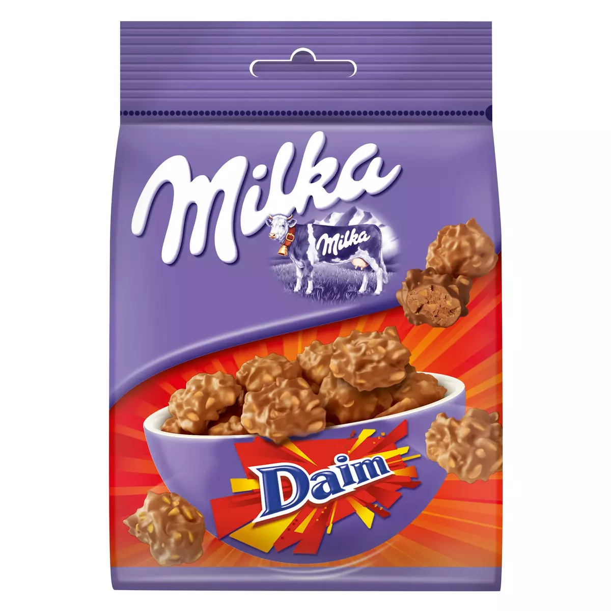 MILKA Snax chocolat au lait et aux éclats de Daim 145g