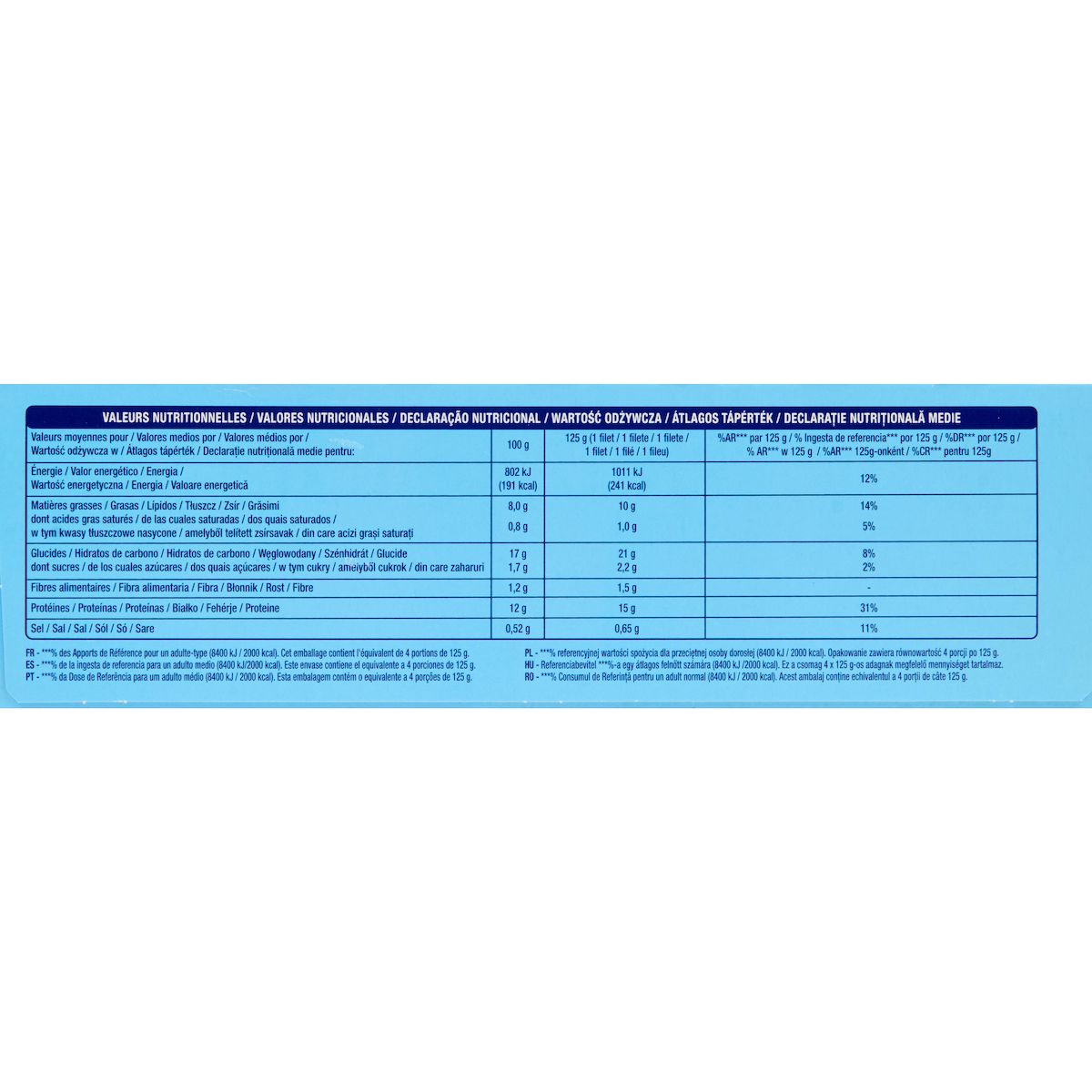 AUCHAN Filet de cabillaud pané MSC 4 pièces 500g
