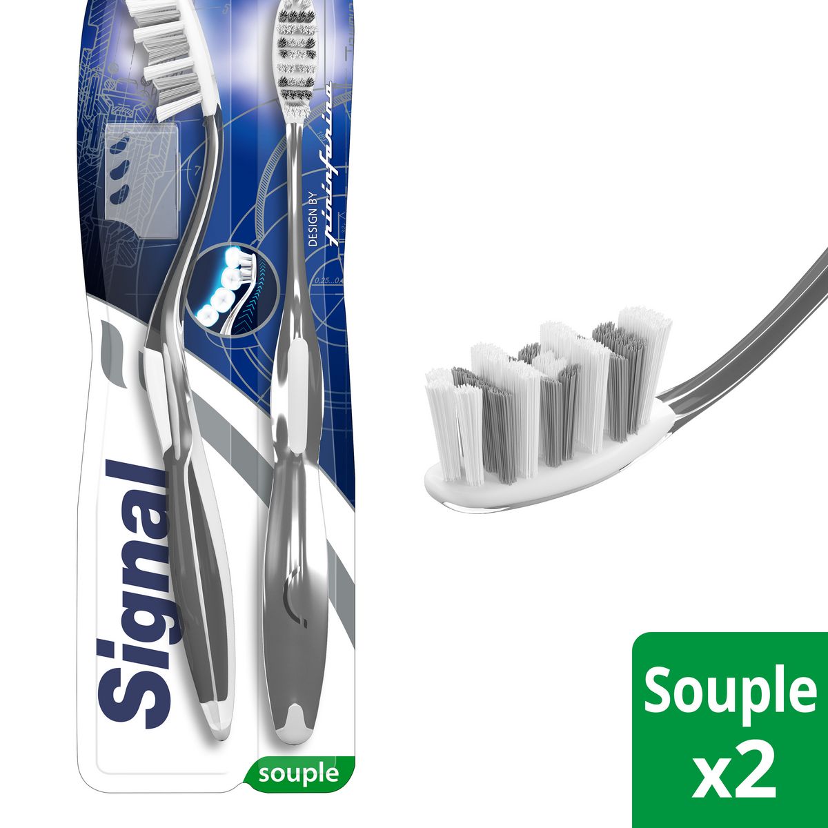 SIGNAL Brosses à dents souple ultra-access dents du fond 2 brosses