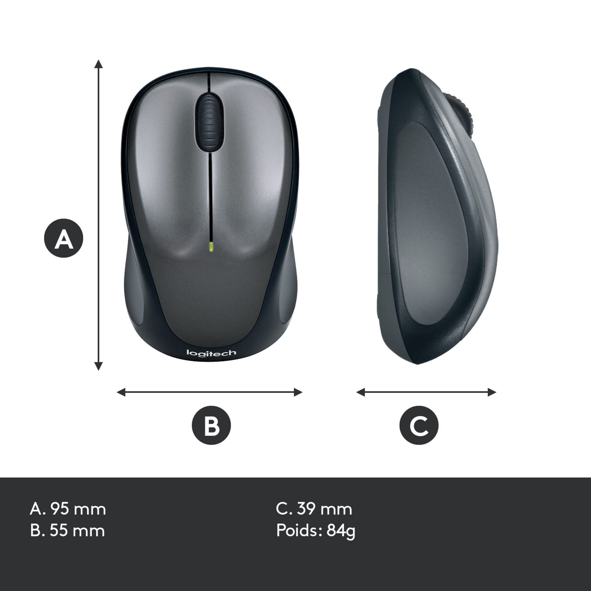 Voir la diapositive 6 : LOGITECH Souris Sans Fil M235 Optique Silver
