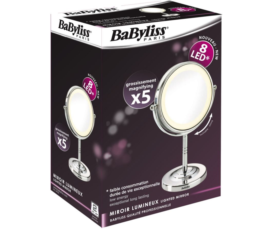 Voir la diapositive 2 : BABYLISS Miroir lumineux grossissant 8435E