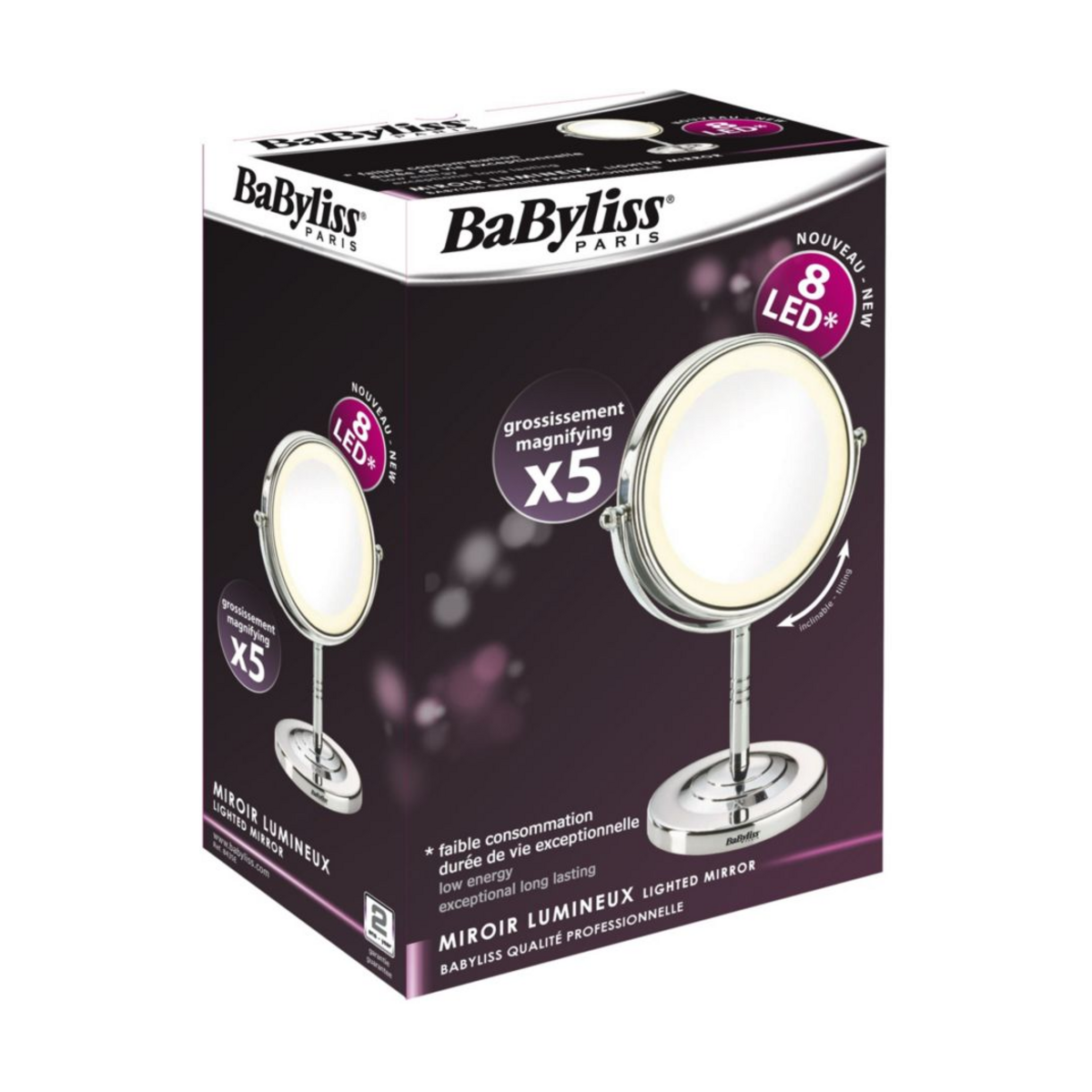 BABYLISS Miroir lumineux grossissant 8435E