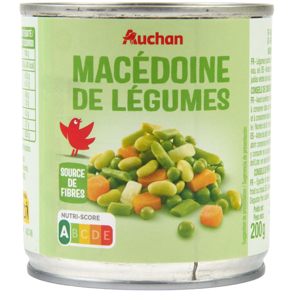 AUCHAN Macédoine de légumes 130g