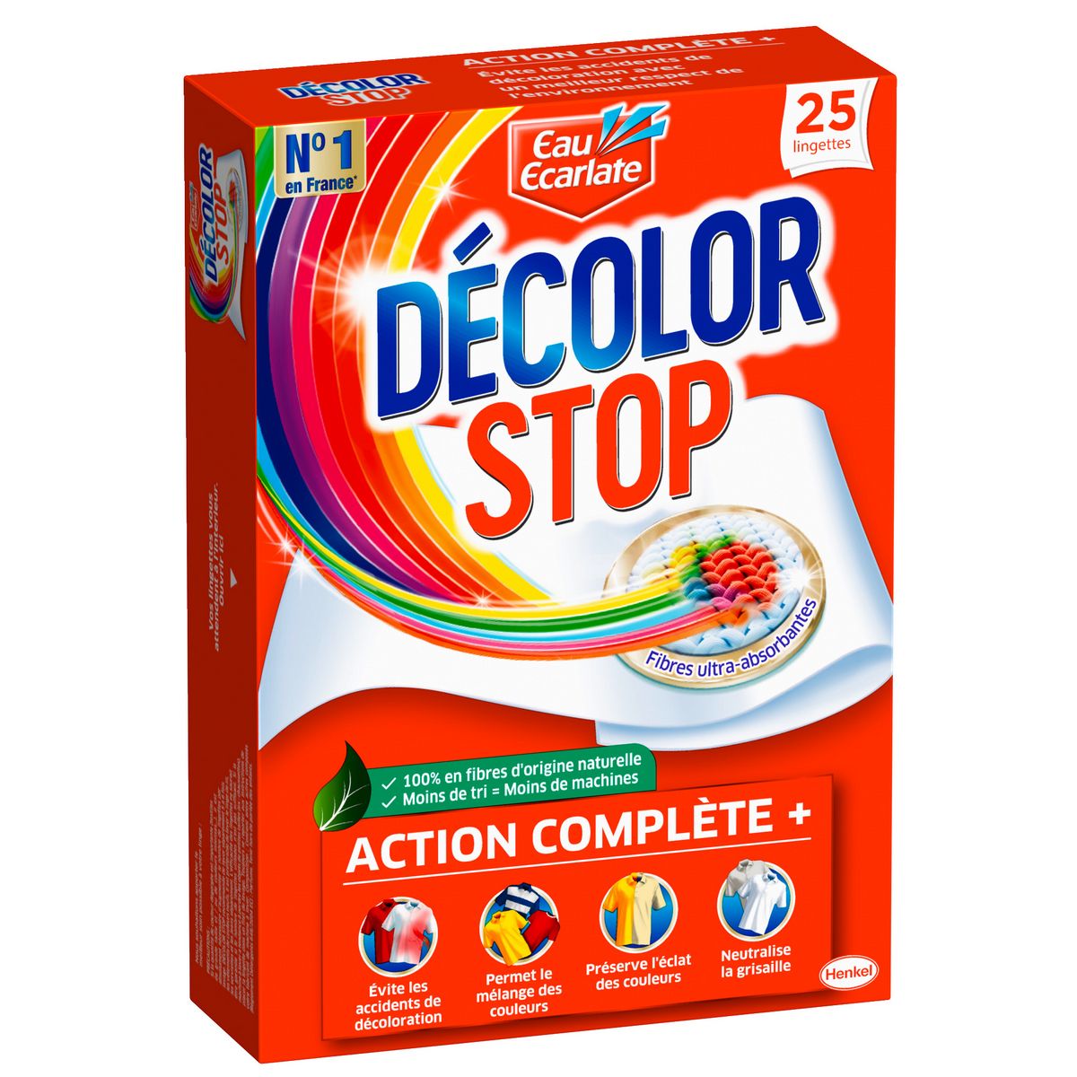 DECOLOR STOP Lingettes anti-décoloration action complète 25 lingettes