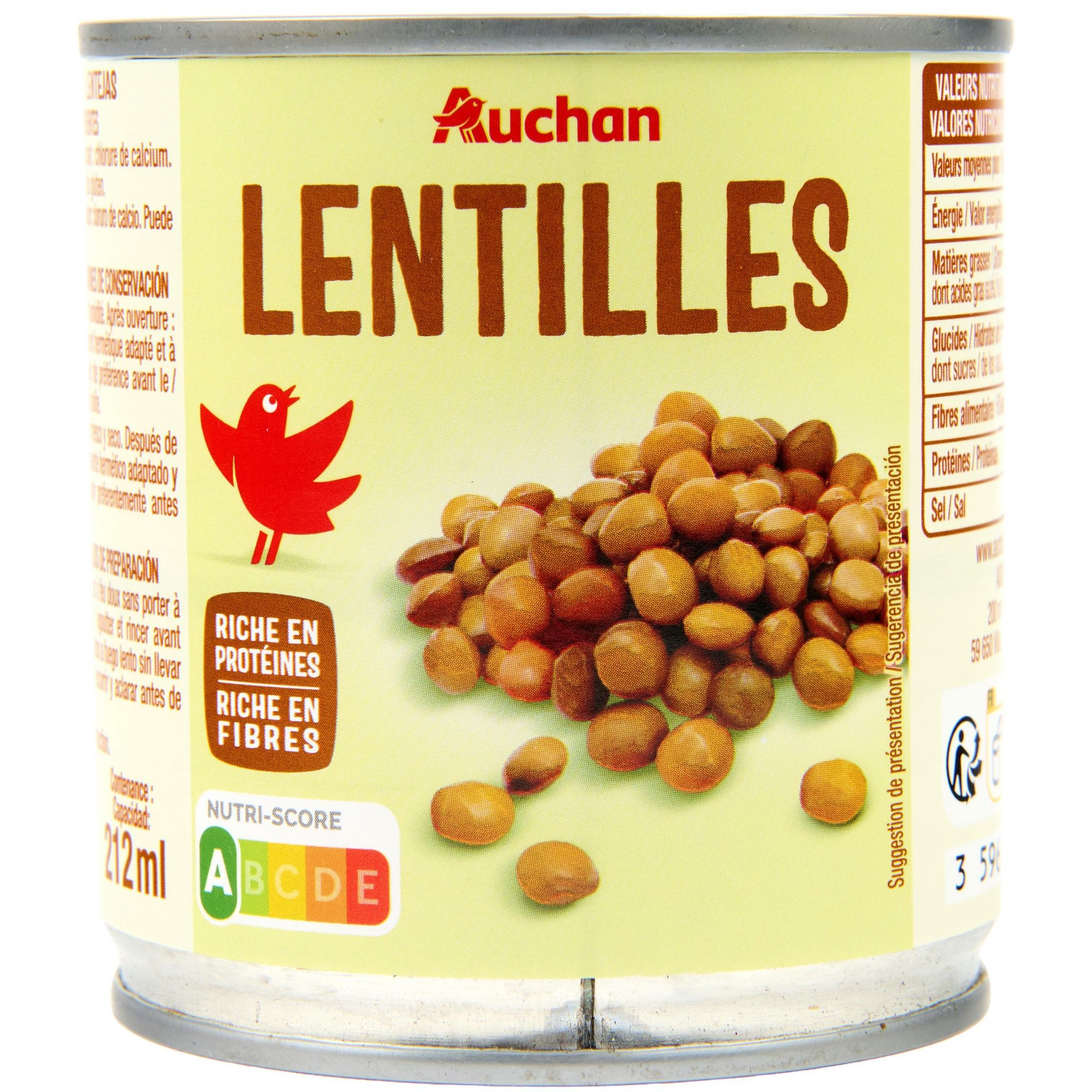 AUCHAN Lentilles 130g