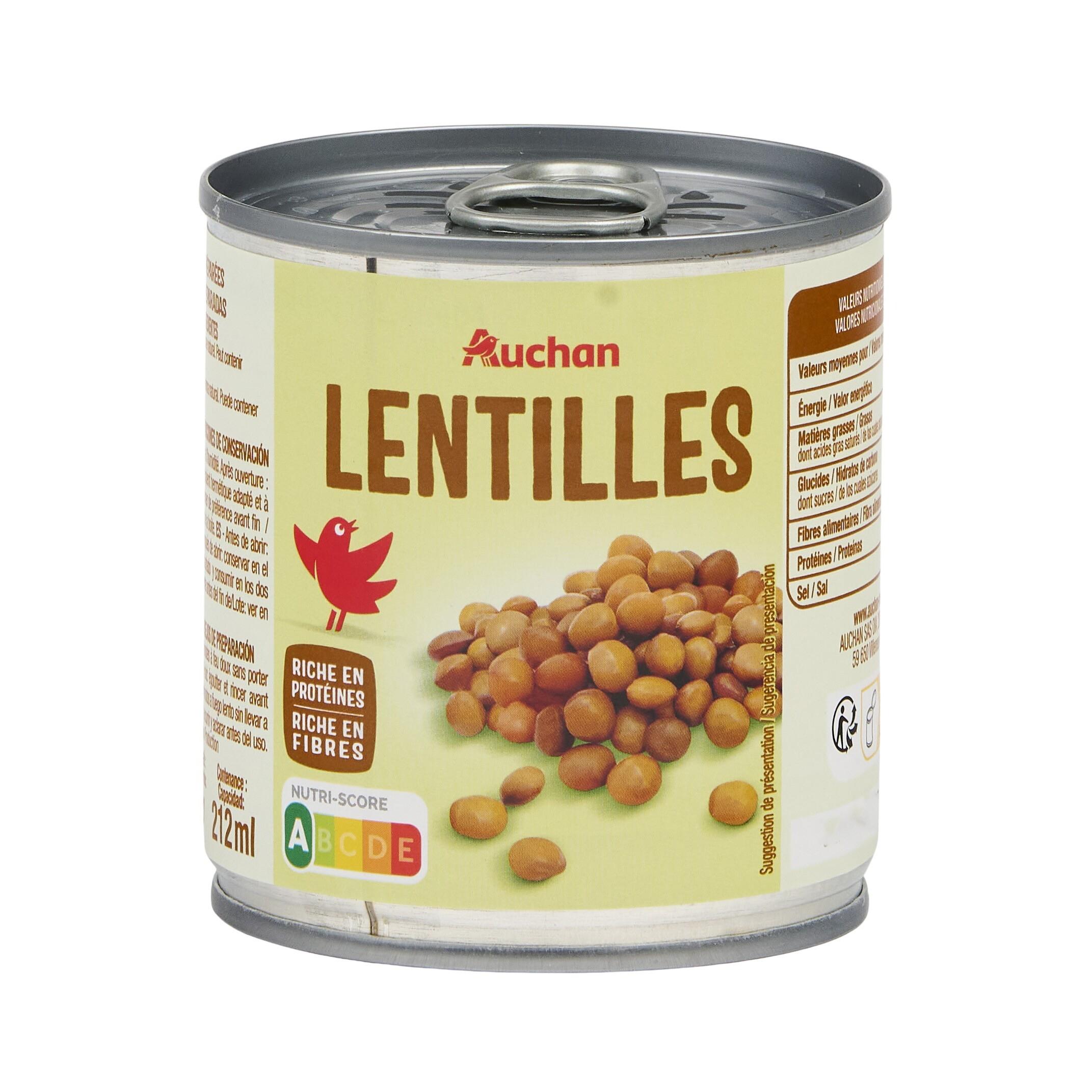 Voir la diapositive 2 : AUCHAN Lentilles 130g