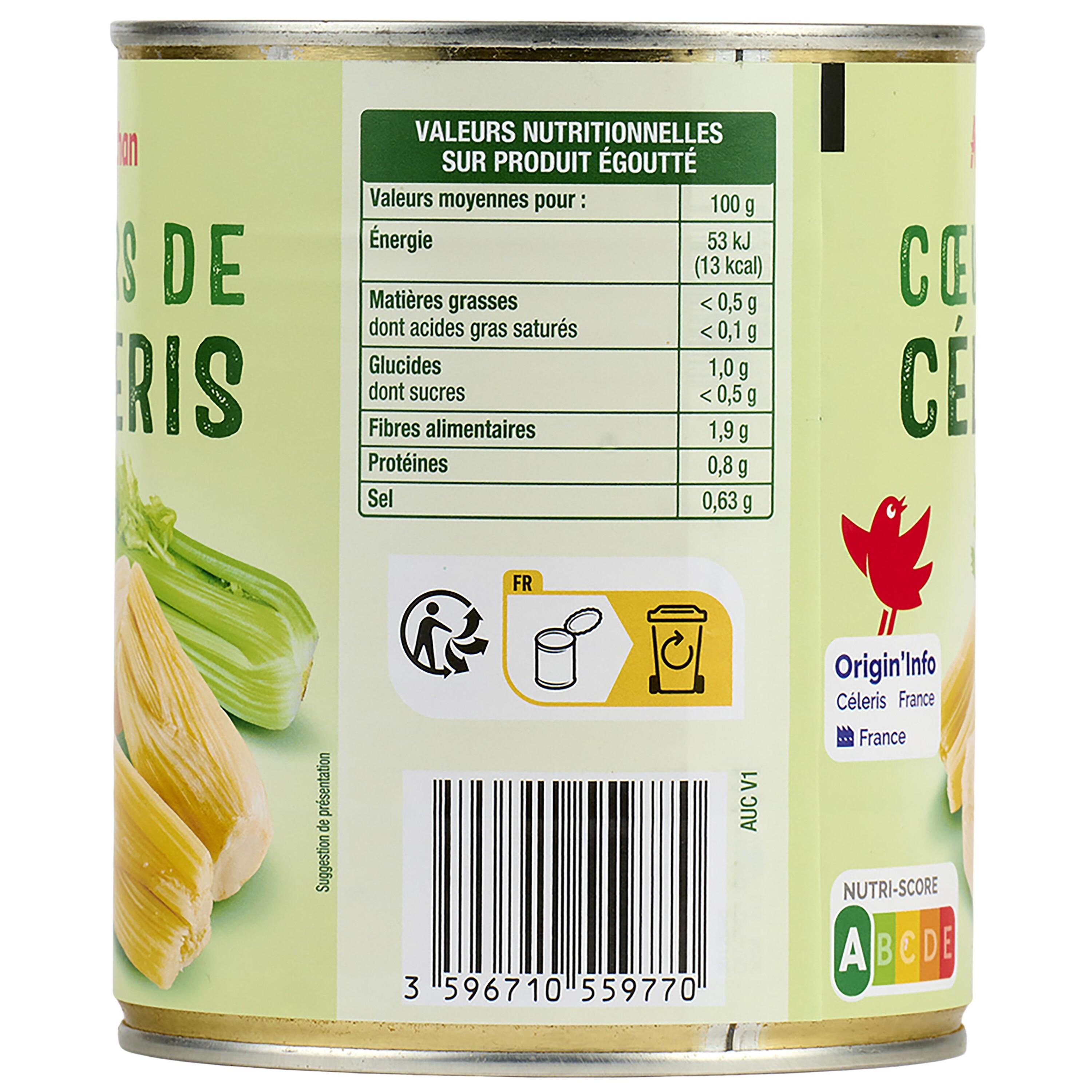 Voir la diapositive 3 : AUCHAN Cœurs de céleri 530g
