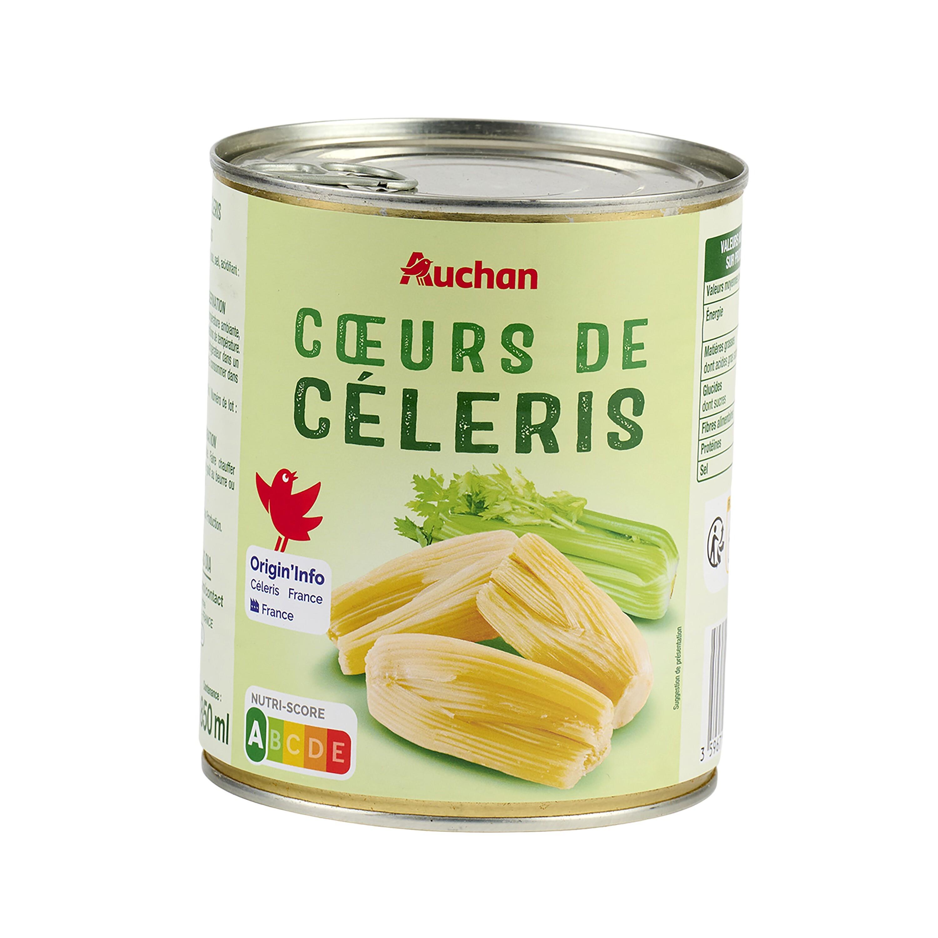 Voir la diapositive 4 : AUCHAN Cœurs de céleri 530g