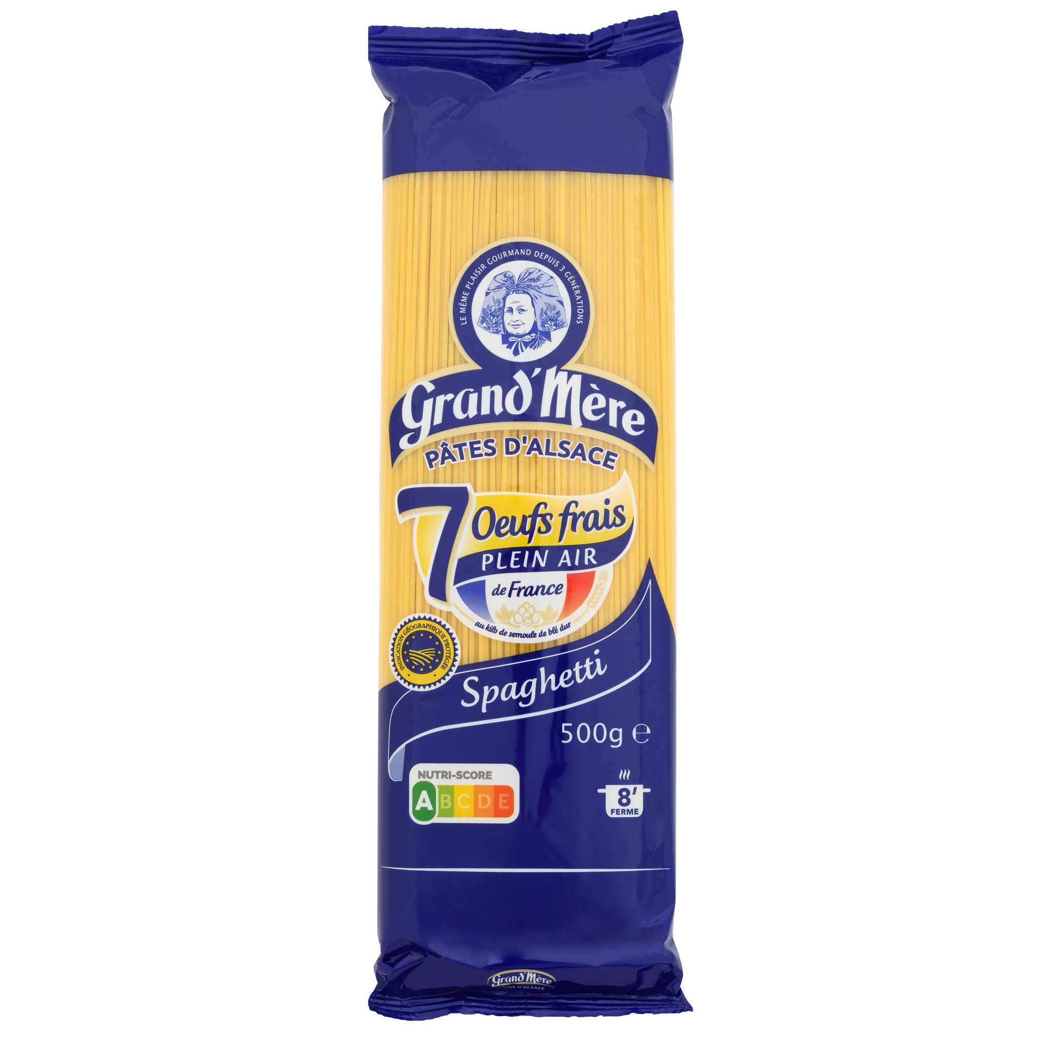 Voir la diapositive 2 : GRAND'MERE Pâtes d'Alsace spaghetti aux œufs frais IGP 500g
