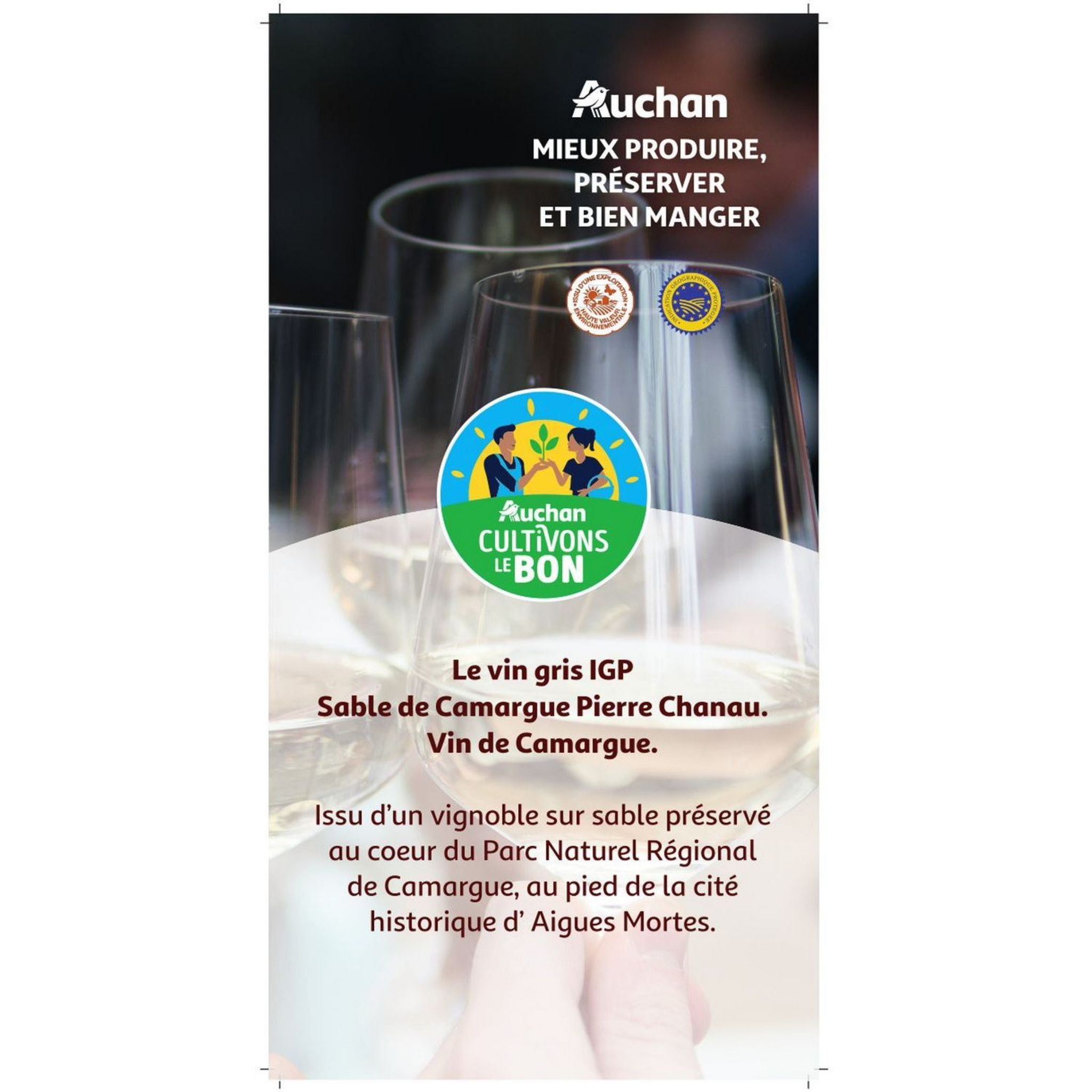 Voir la diapositive 2 : PIERRE CHANAU CULTIVONS LE BON IGP Sable-de-Camargue gris rosé Grand format 3L