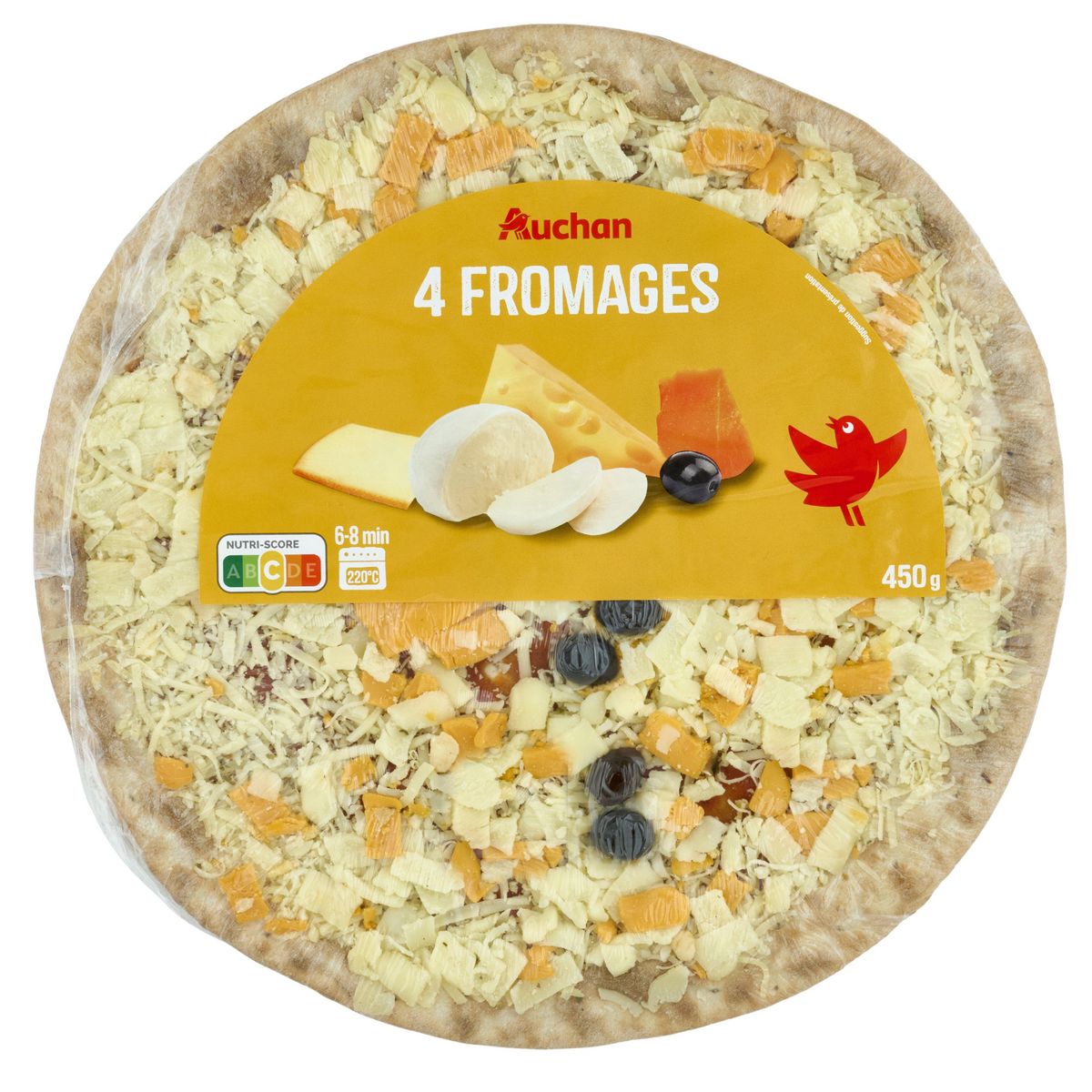 AUCHAN Pizza 4 fromages 450g