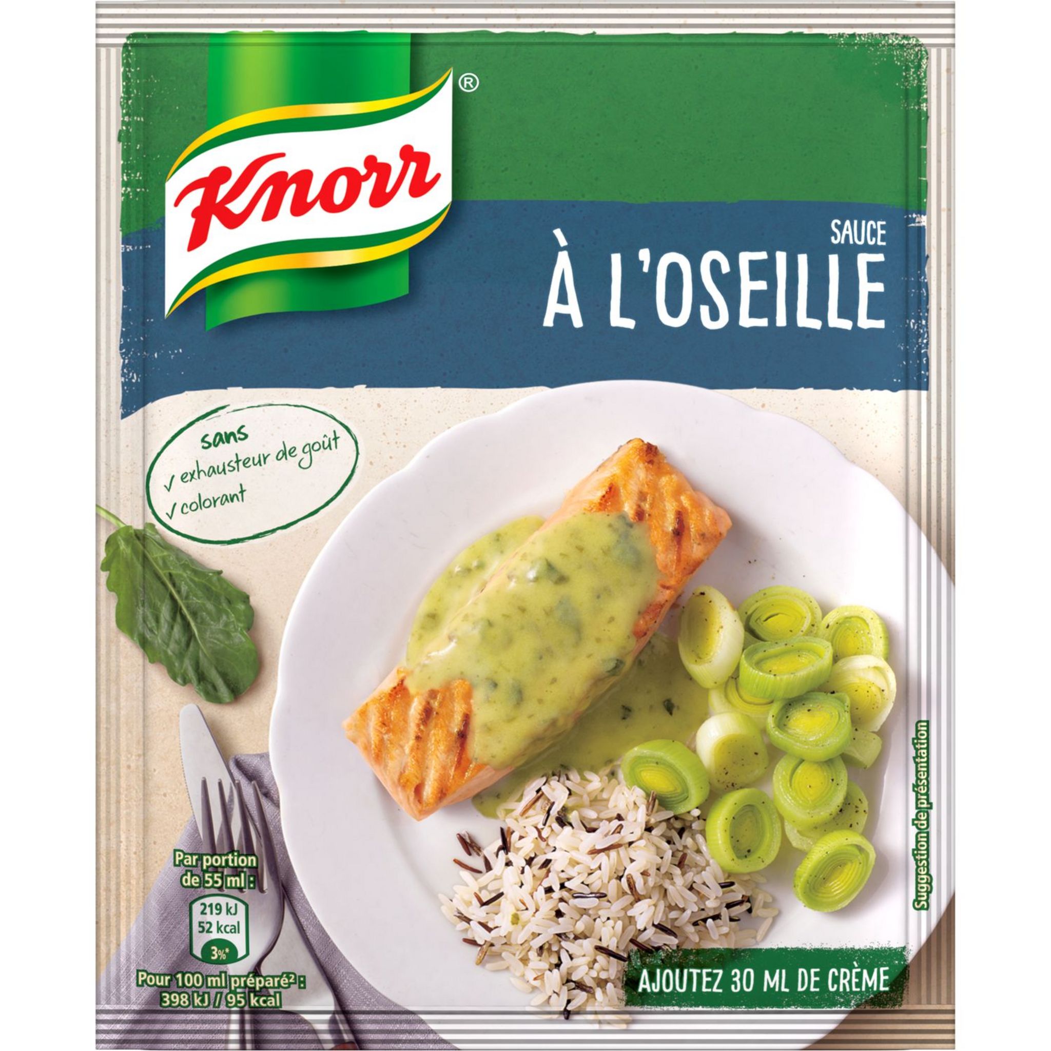 KNORR Sauce à l'oseille déshydratée sans colorant en sachet 30g pas