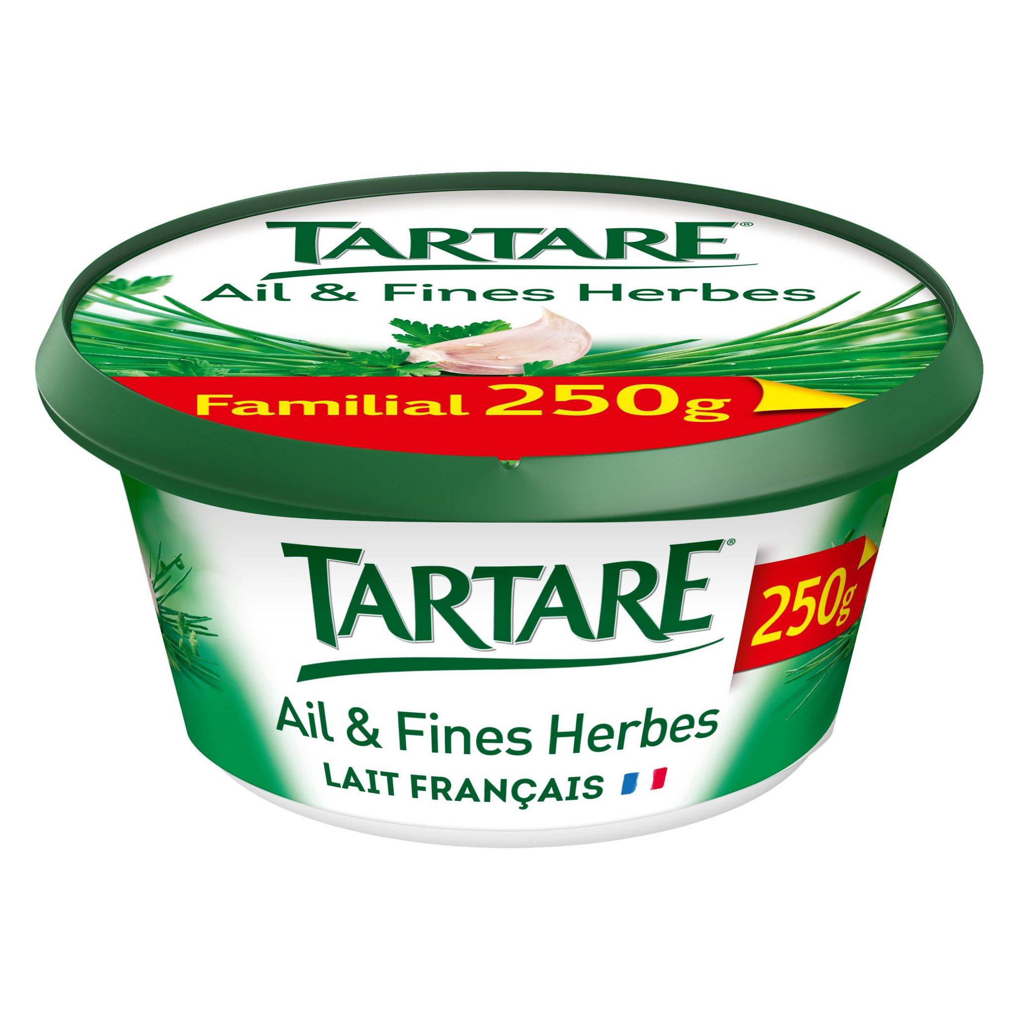 Voir la diapositive 2 : TARTARE Fromage frais à tartiner à l'ail et fines herbes format familial 250g
