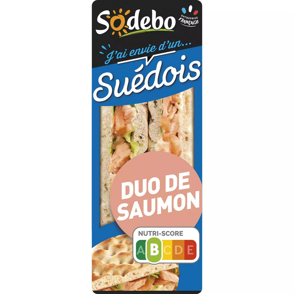 SODEBO Sandwich suédois duo de saumon 1 portion 135g