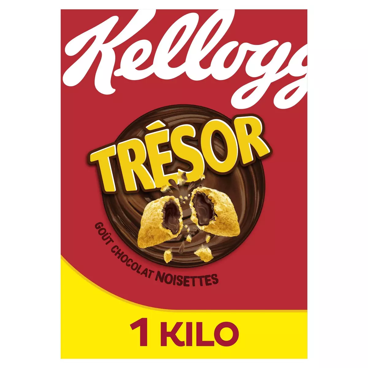 KELLOGG'S Trésor Céréales fourrées chocolat noisettes maxi format 1kg