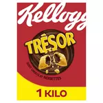 KELLOGG'S Trésor Céréales fourrées chocolat noisettes maxi format 1kg