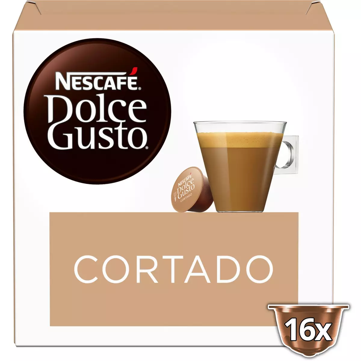 DOLCE GUSTO Capsules de café cortado espresso macchiato 16 capsules 100g