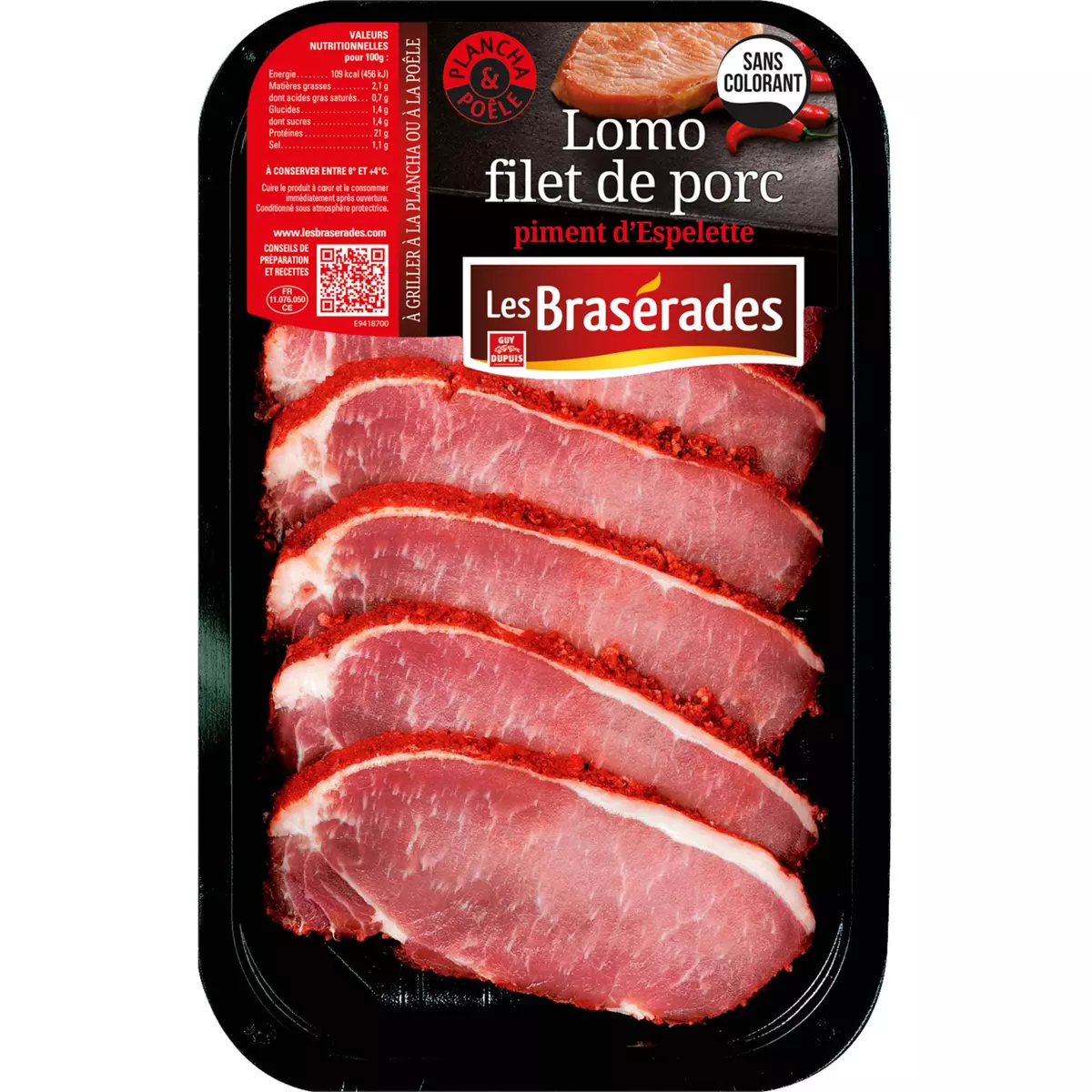LES BRASERADES Lomo filets de porc au piment d'Espelette 300g