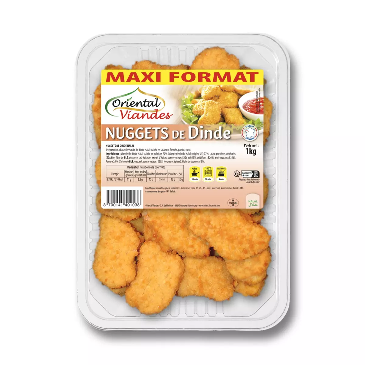 ORIENTAL VIANDES Nuggets halal 1kg
