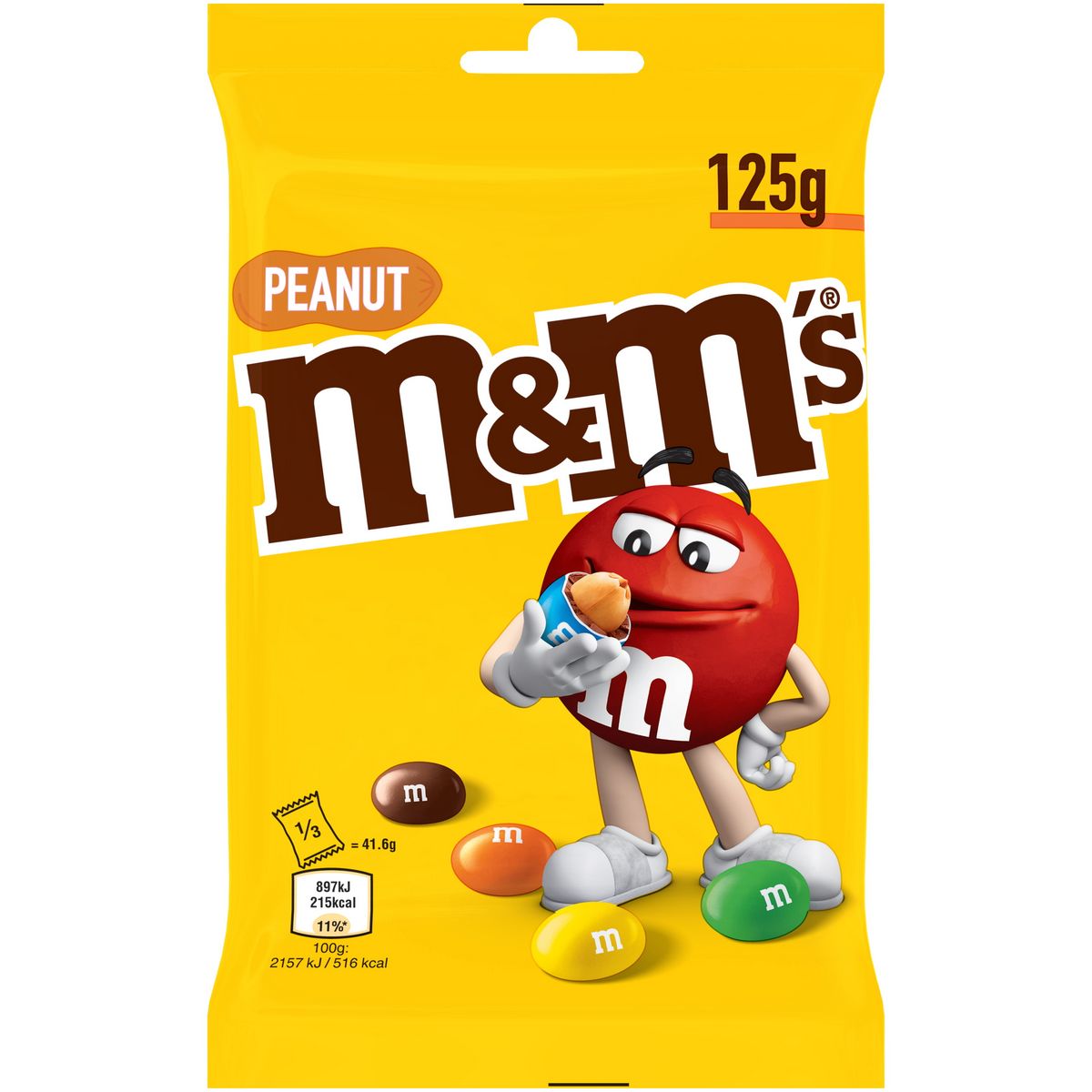 M&M'S Cacahuètes enrobées de chocolat au lait et dragéifiées 125g
