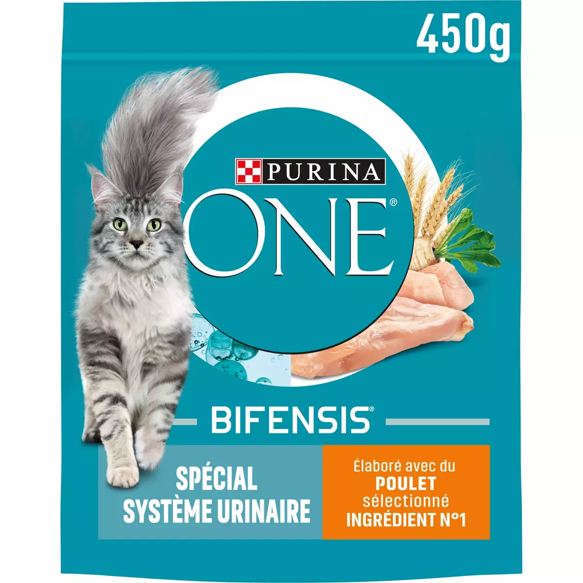 PURINA ONE Bifensis croquettes au poulet blé pour chat spéciale système urinaire 450g