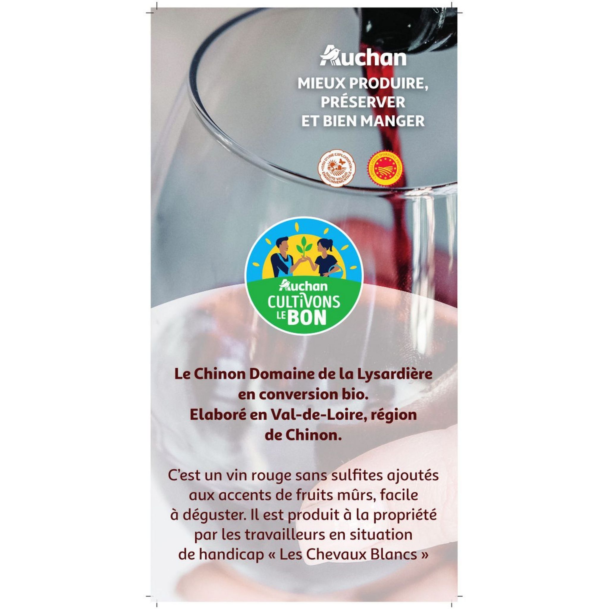 Voir la diapositive 2 : CULTIVONS LE BON AOP Chinon Domaine de la Lysardière 75cl