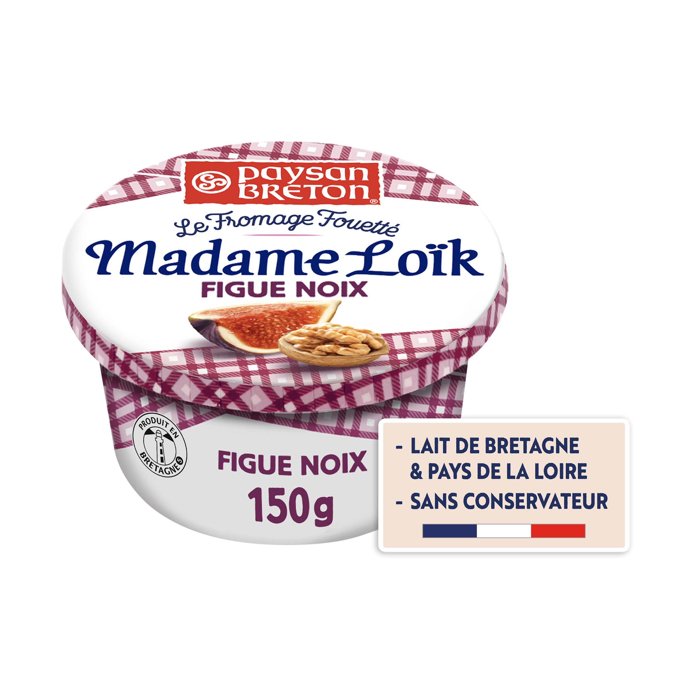 Voir la diapositive 2 : PAYSAN BRETON Madame Loïk Fromage fouetté à tartiner noix et figues 150g