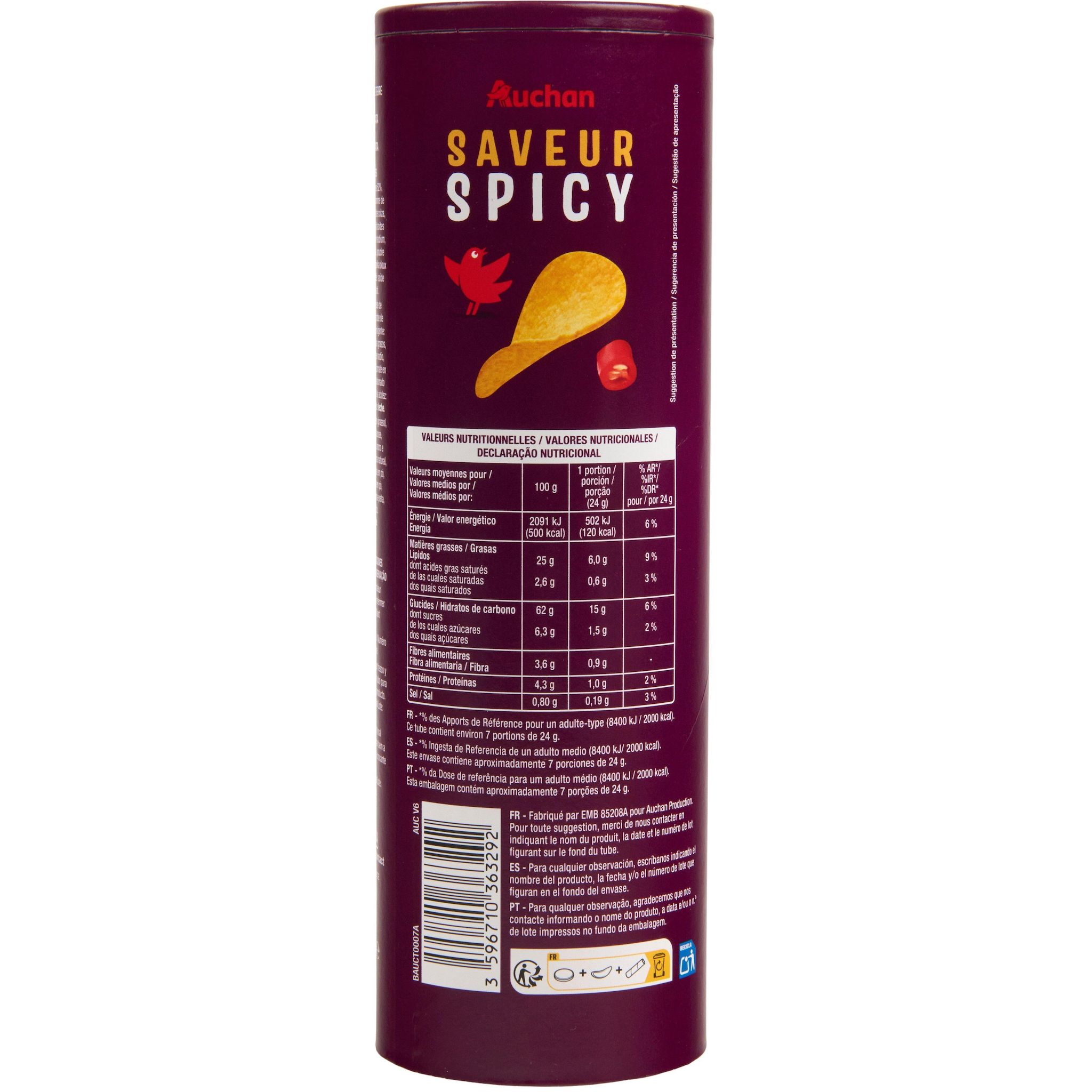 Voir la diapositive 3 : AUCHAN Chips tuiles saveur spicy 170g