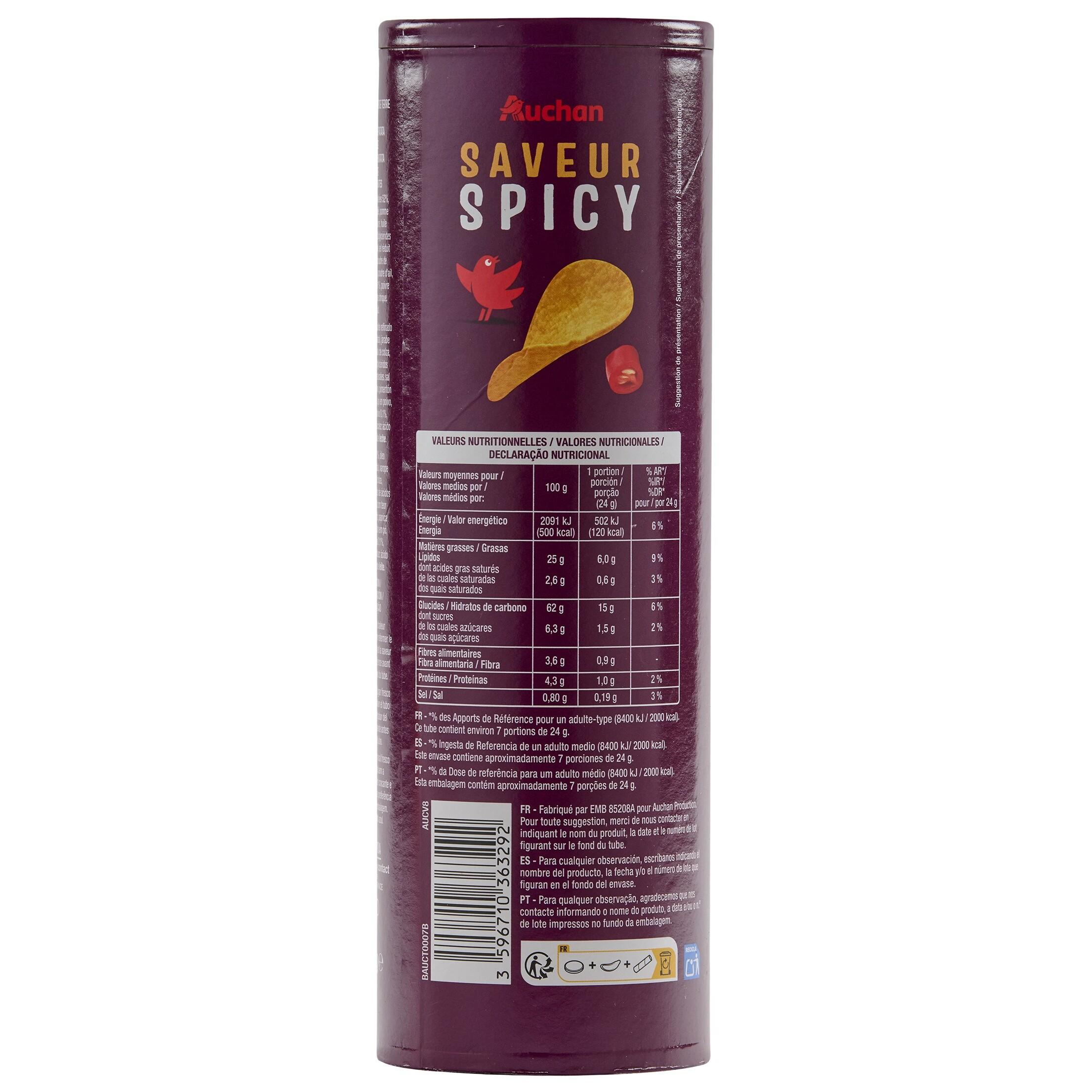 Voir la diapositive 5 : AUCHAN Chips tuiles saveur spicy 170g