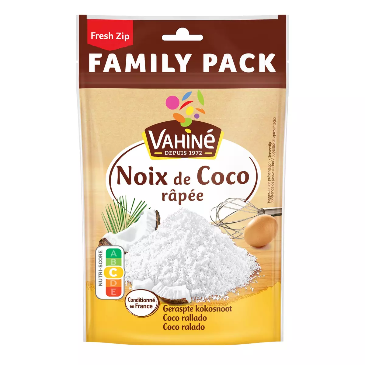 VAHINE Noix de coco râpée format familial 200g