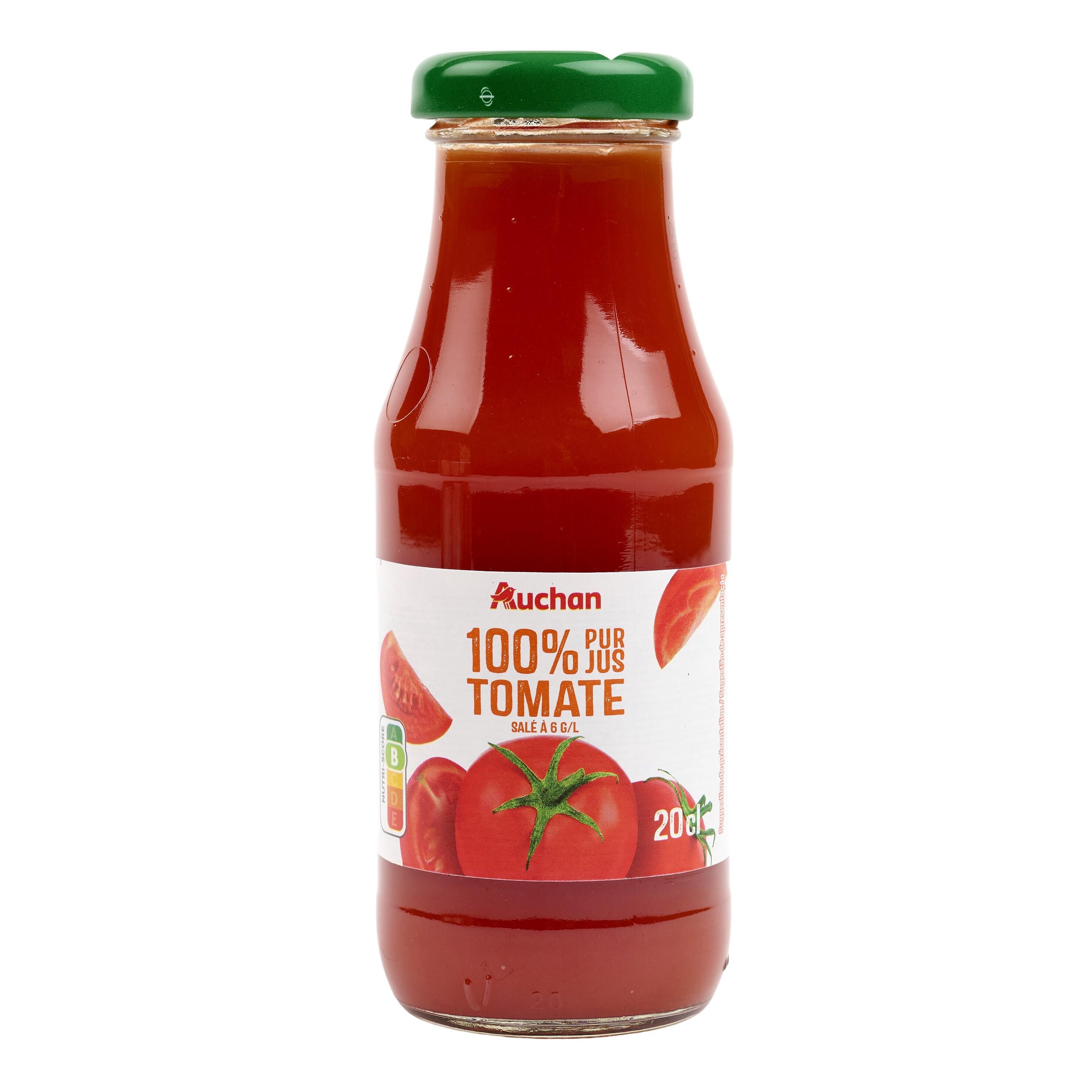 Voir la diapositive 3 : AUCHAN Jus de tomate bouteille en verre 20cl