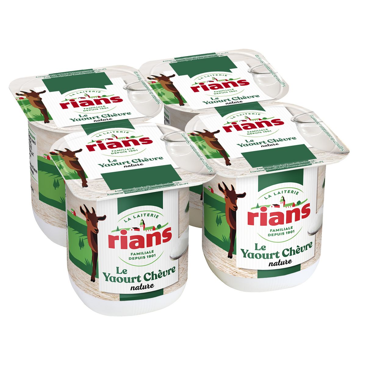 RIANS Yaourt nature au lait de chèvre 4x120g