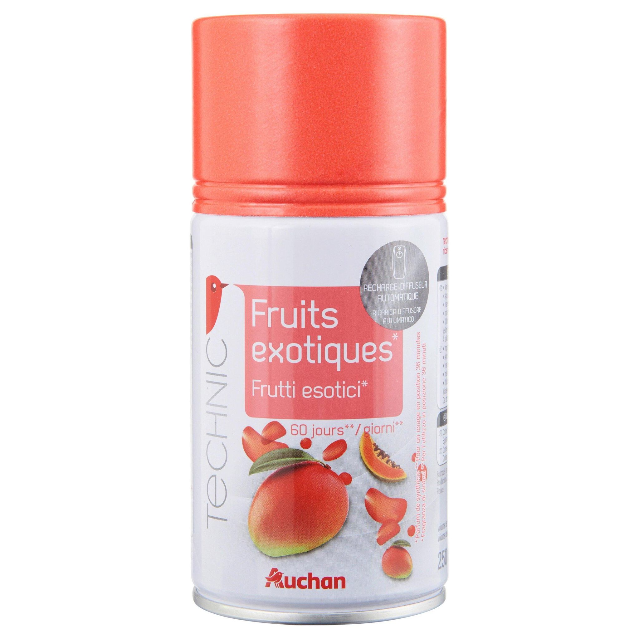 Voir la diapositive 3 : AUCHAN Recharge pour diffuseur automatique fruits exotiques 250ml