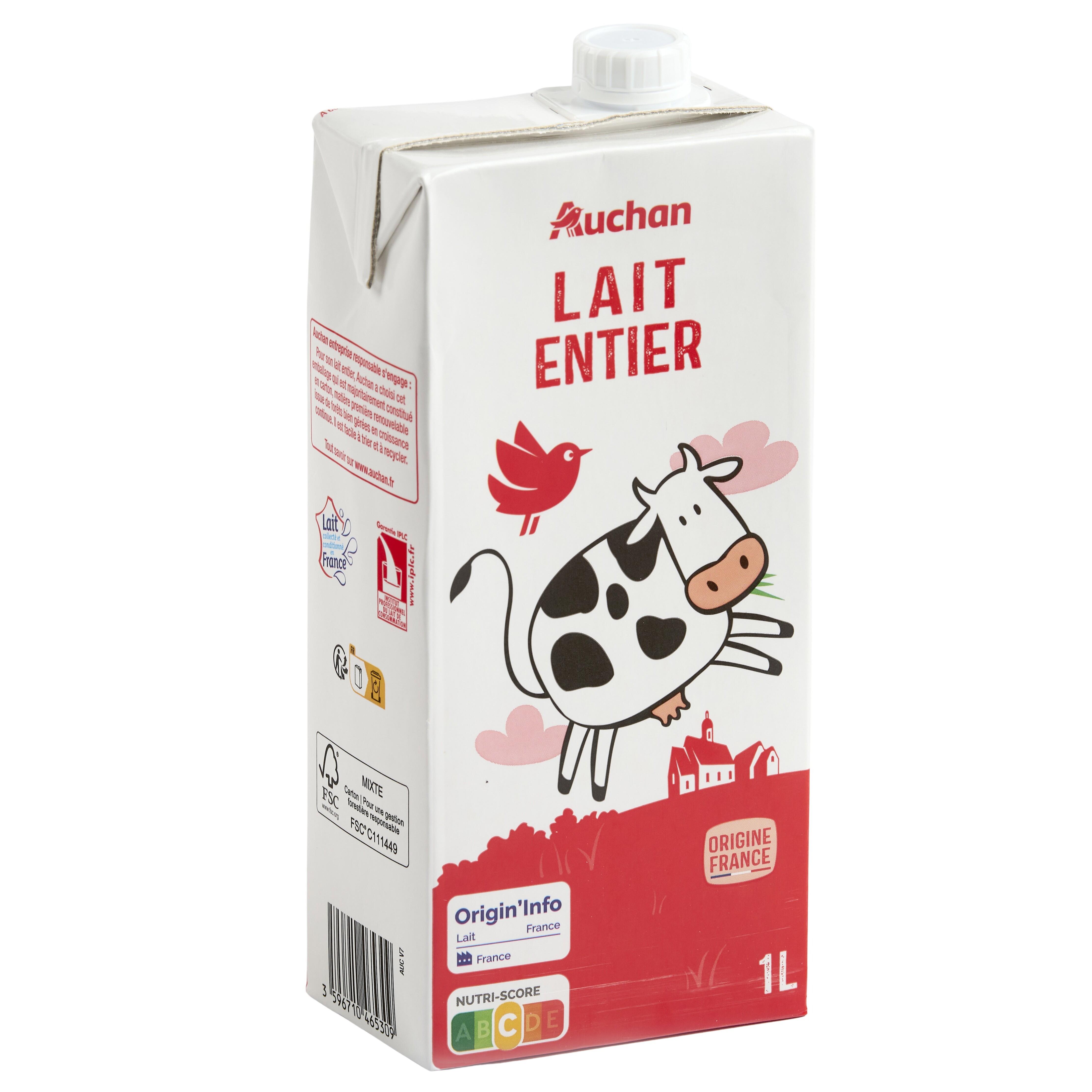 Voir la diapositive 4 : AUCHAN Lait entier 1L
