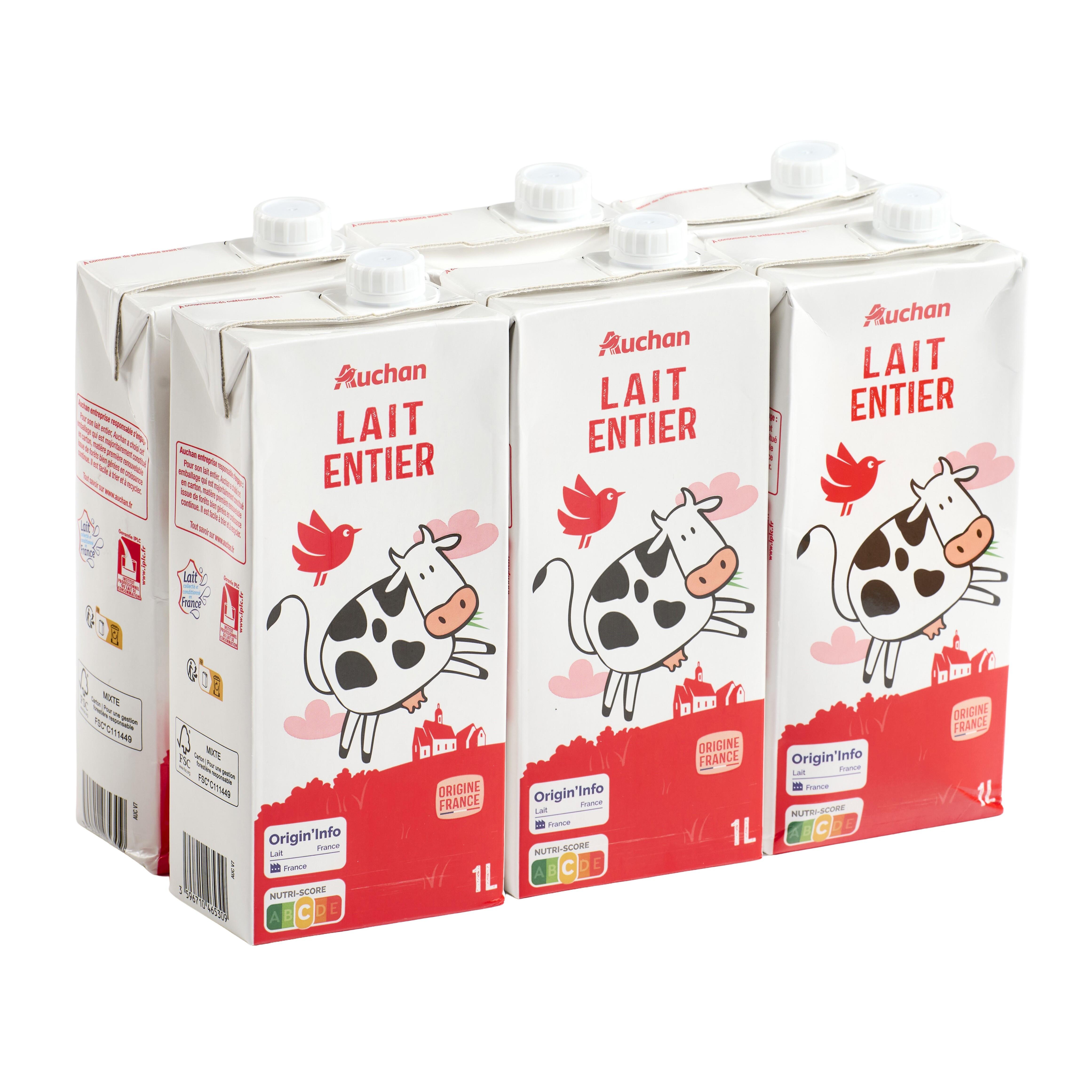 Voir la diapositive 4 : AUCHAN Lait entier UHT 6x1l